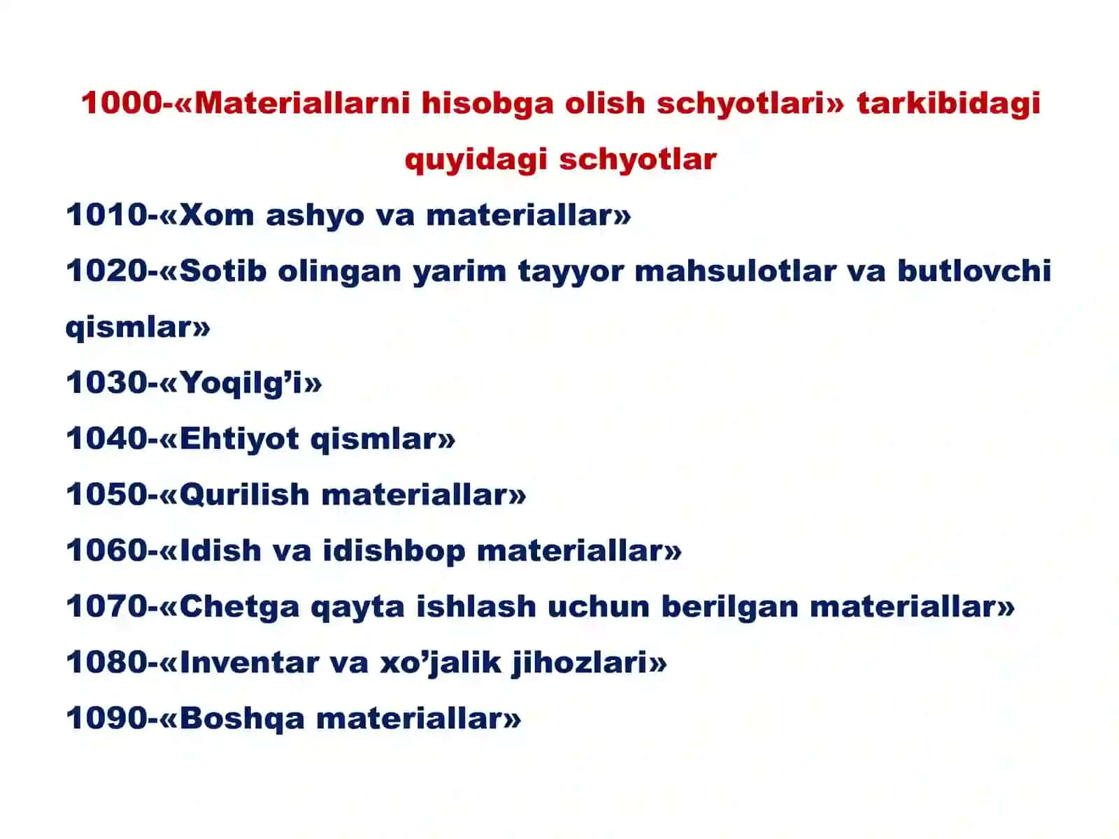 MATERIALLAR HISOBI 4