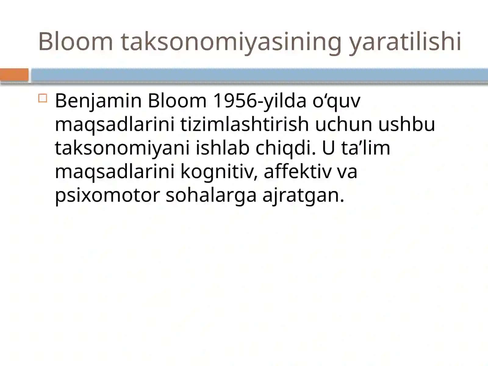 Bloom taksonomiyasi va uning darajalari 4