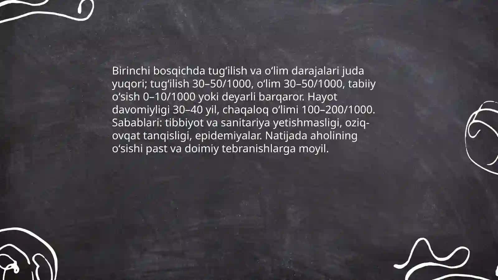 Demografik oʻtish bosqichlari va ushbu jarayonni dunyo hududlari boʻylab ahamiyati 4