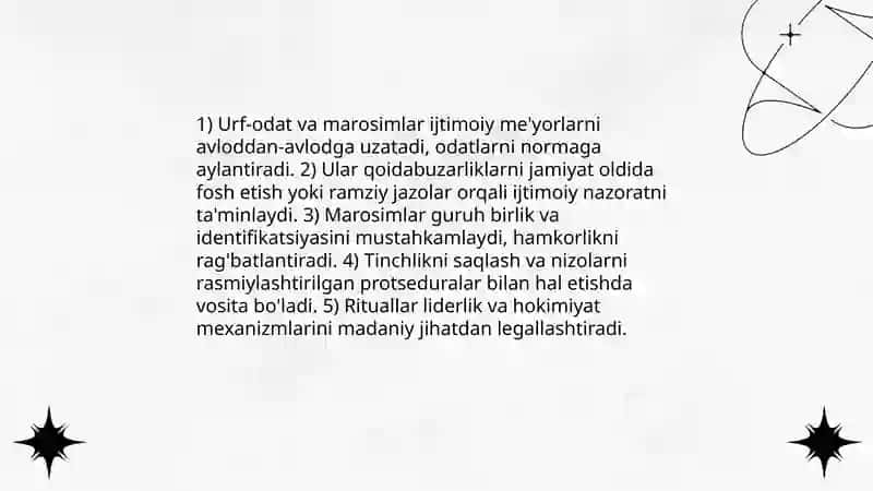 Davlatgacha bo‘lgan jamiyatlarda: ijtimoiy normalar va ijtimoiy hokimiyat 4