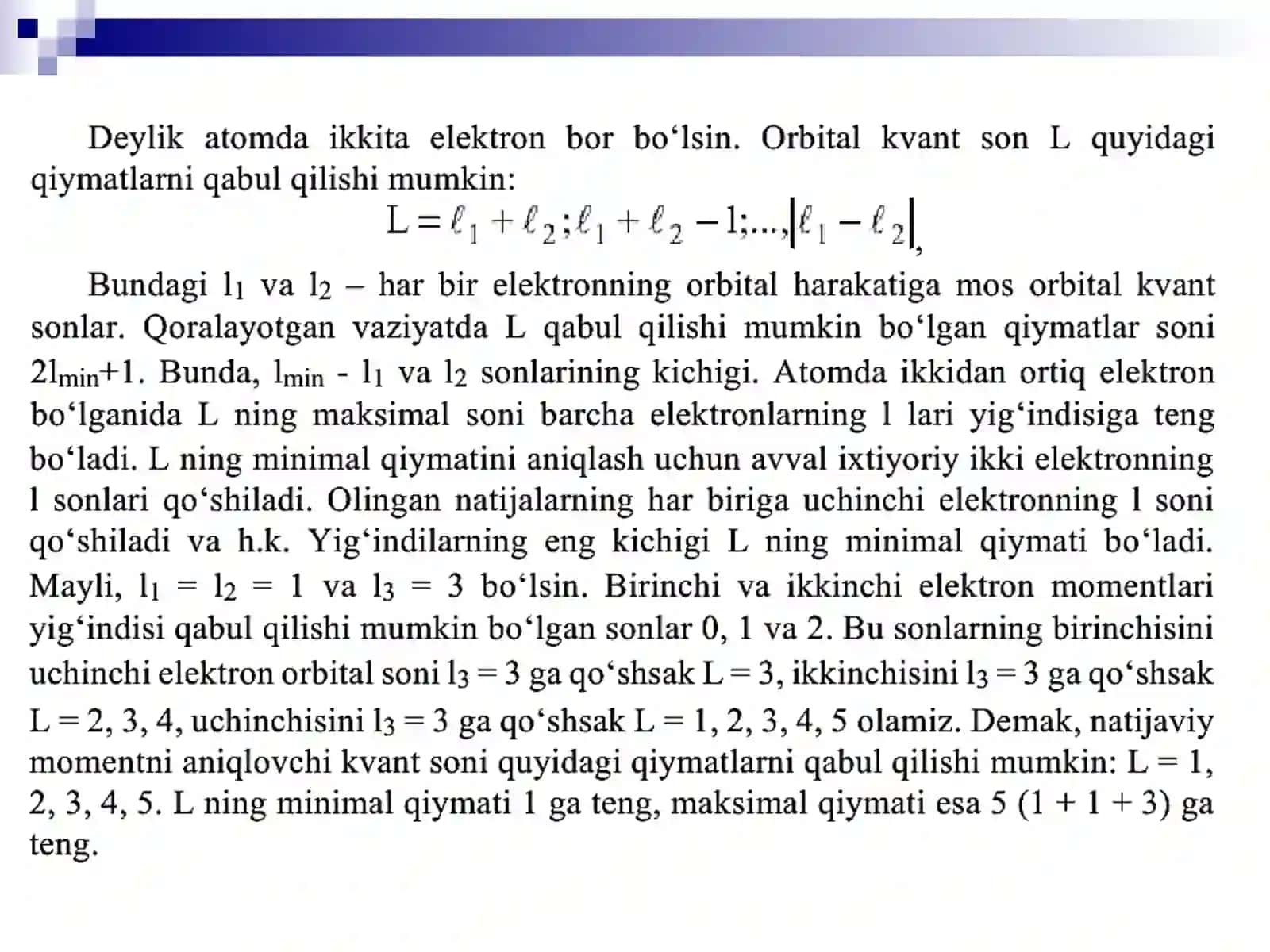 ELEKTRONNING ORBITAL MEXANIK MOMENTI 4