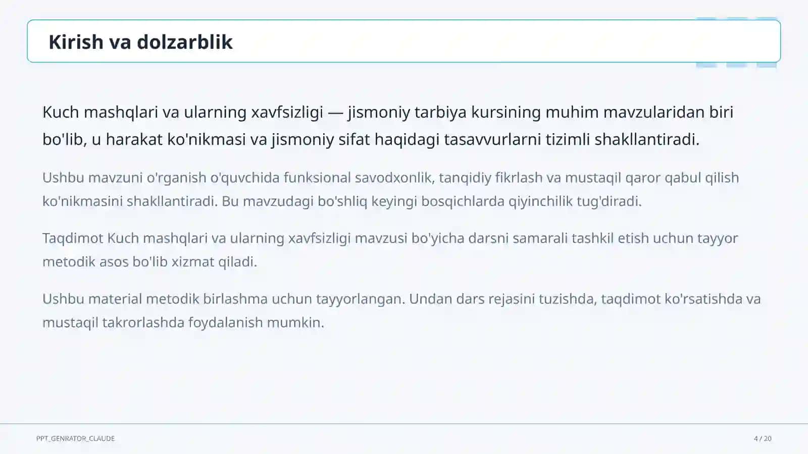 Kuch mashqlari va ularning xavfsizligi (8-sinf) 4