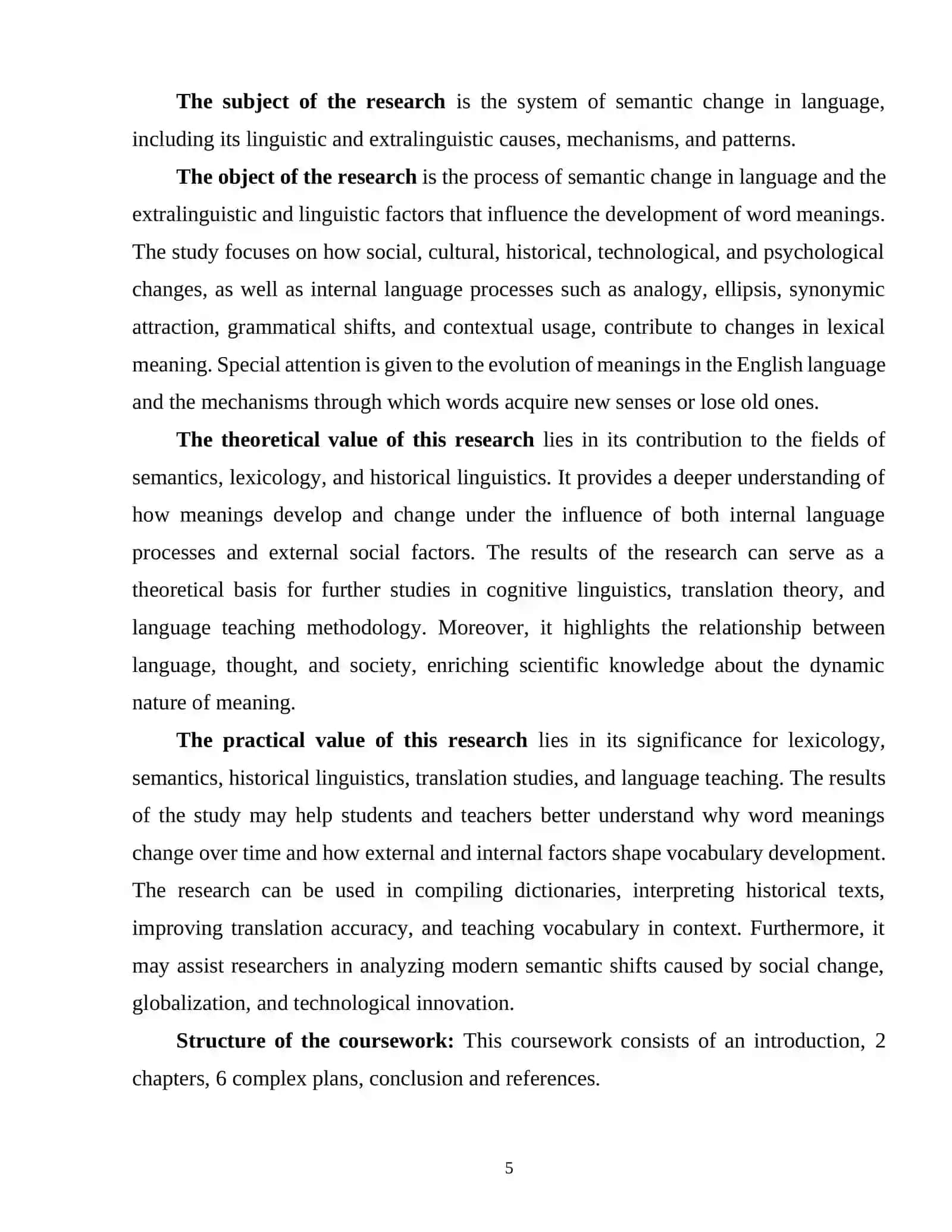 EXTRALINGUISTIC AND LINGUISTIC CAUSES OF SEMANTIC CHANGE 4
