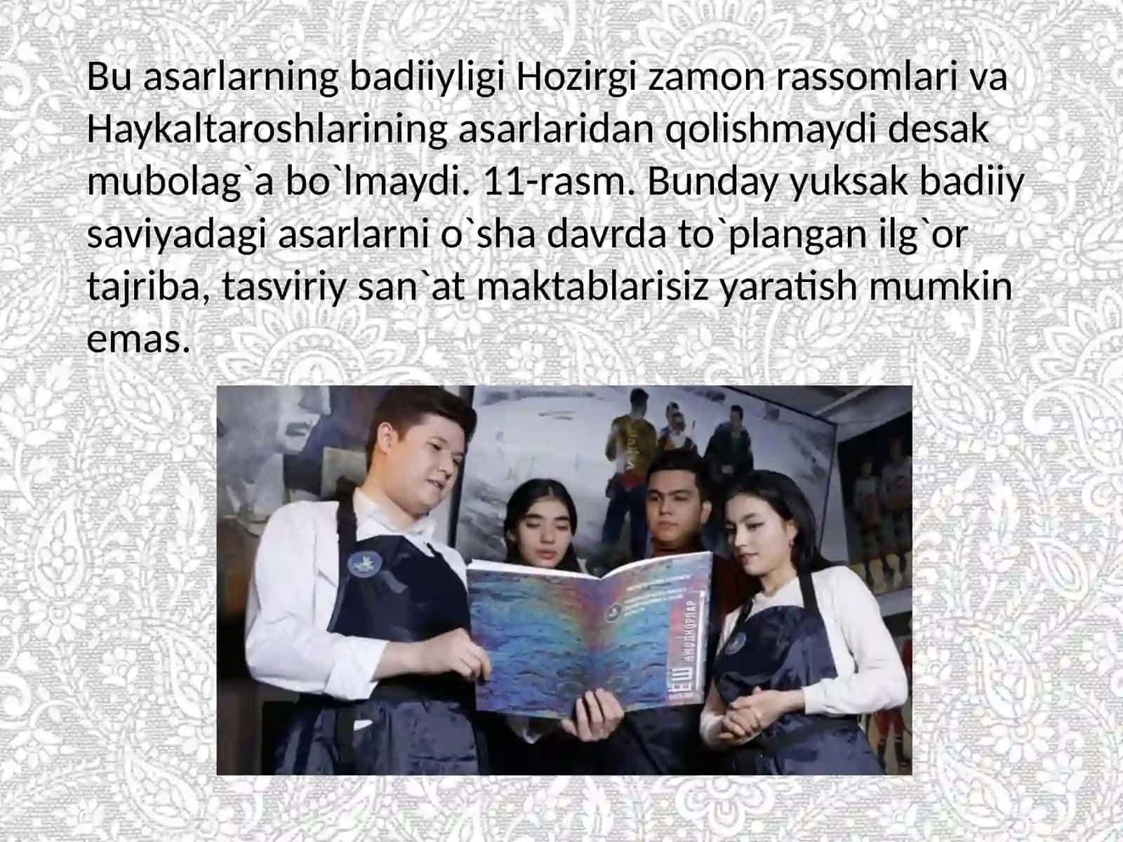 O'rta Osiyo va O'zbekistonda tasviriy sanʼatning o'qitilishi 4