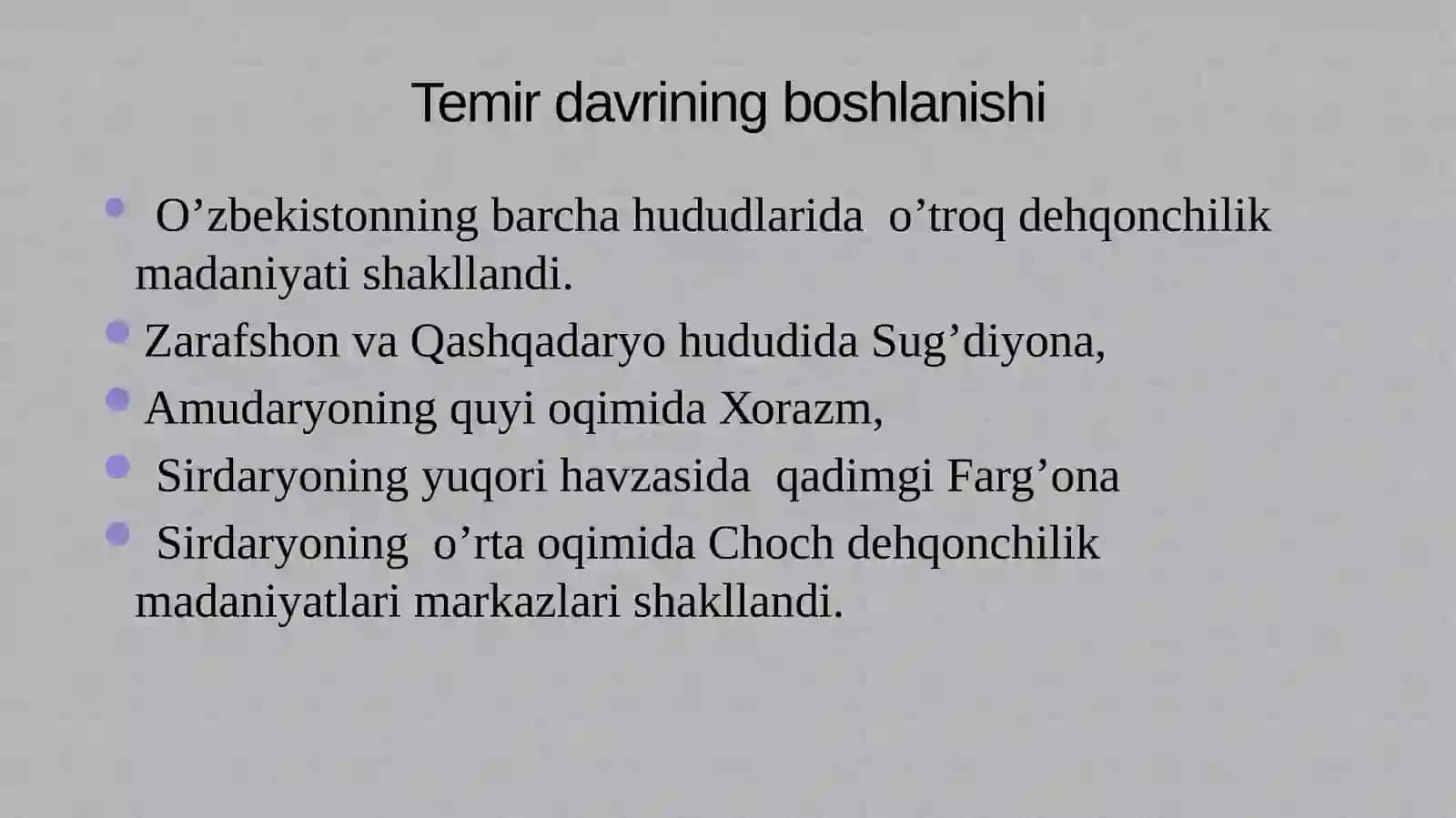 So’nggi bronza va ilk temir davri 4