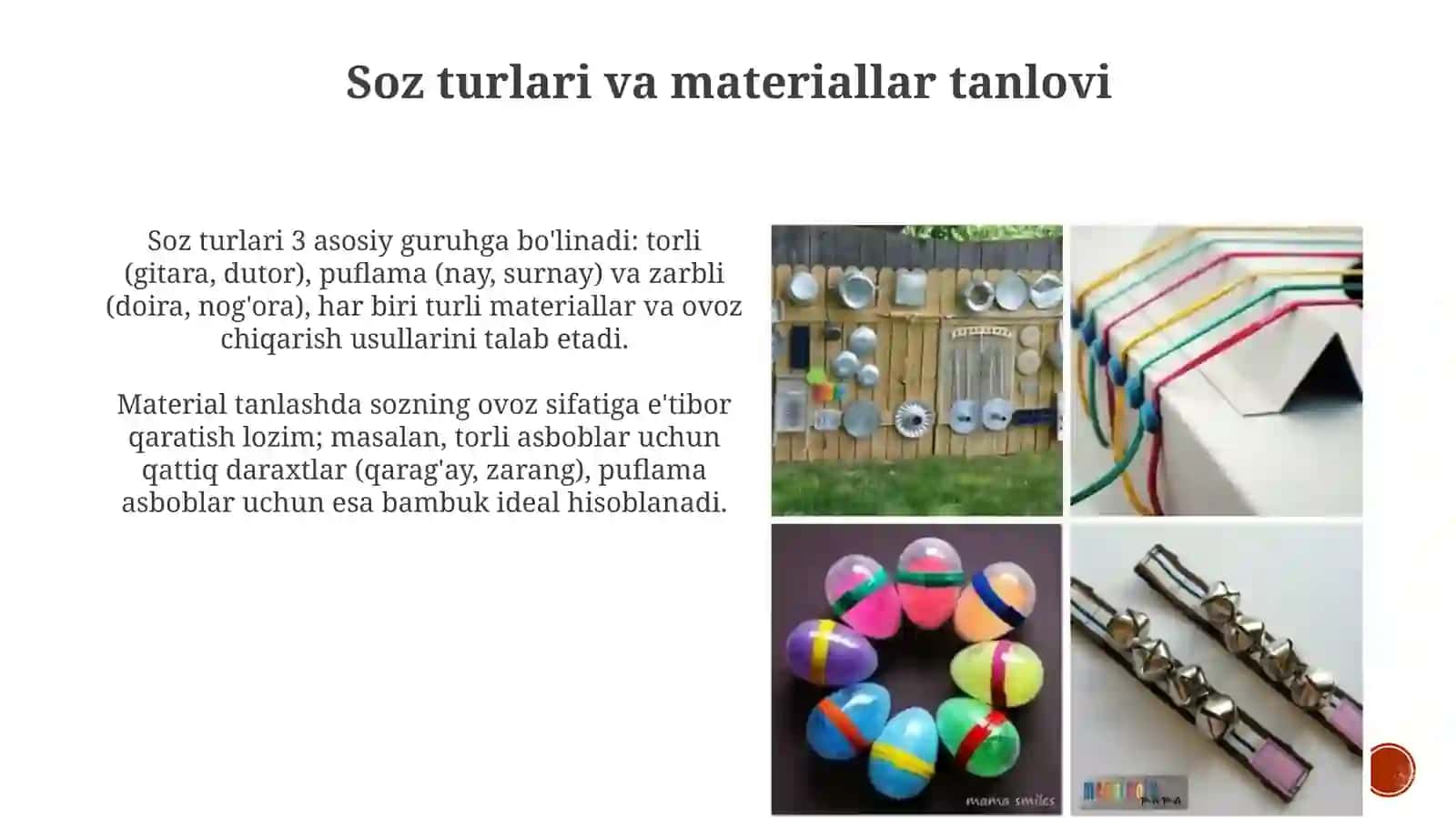 Bolalar musiqiy asboblarini yasashga oʻrgatish 4