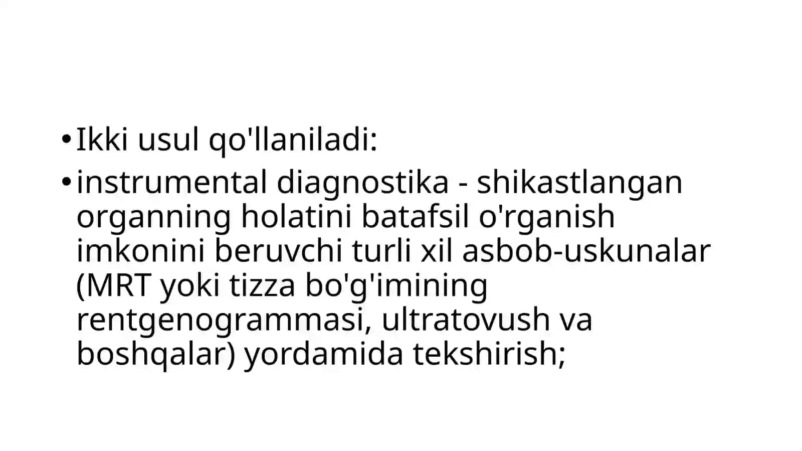 Boʼgʼim kasalliklarini zamonaviy tekshirish usullari. Boʼgʼim sindromini qiyosiy taqqoslash. Birikti 4
