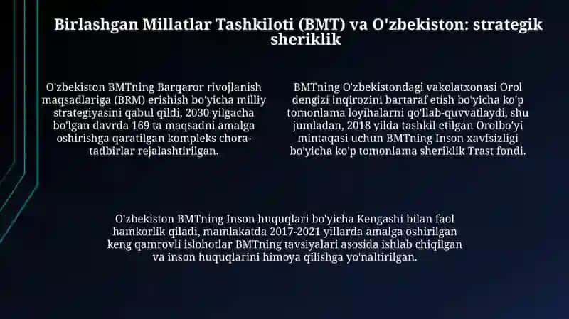 O'zbekistonning xalqaro tashkilotlar bilan hamkorlik aloqalari 4