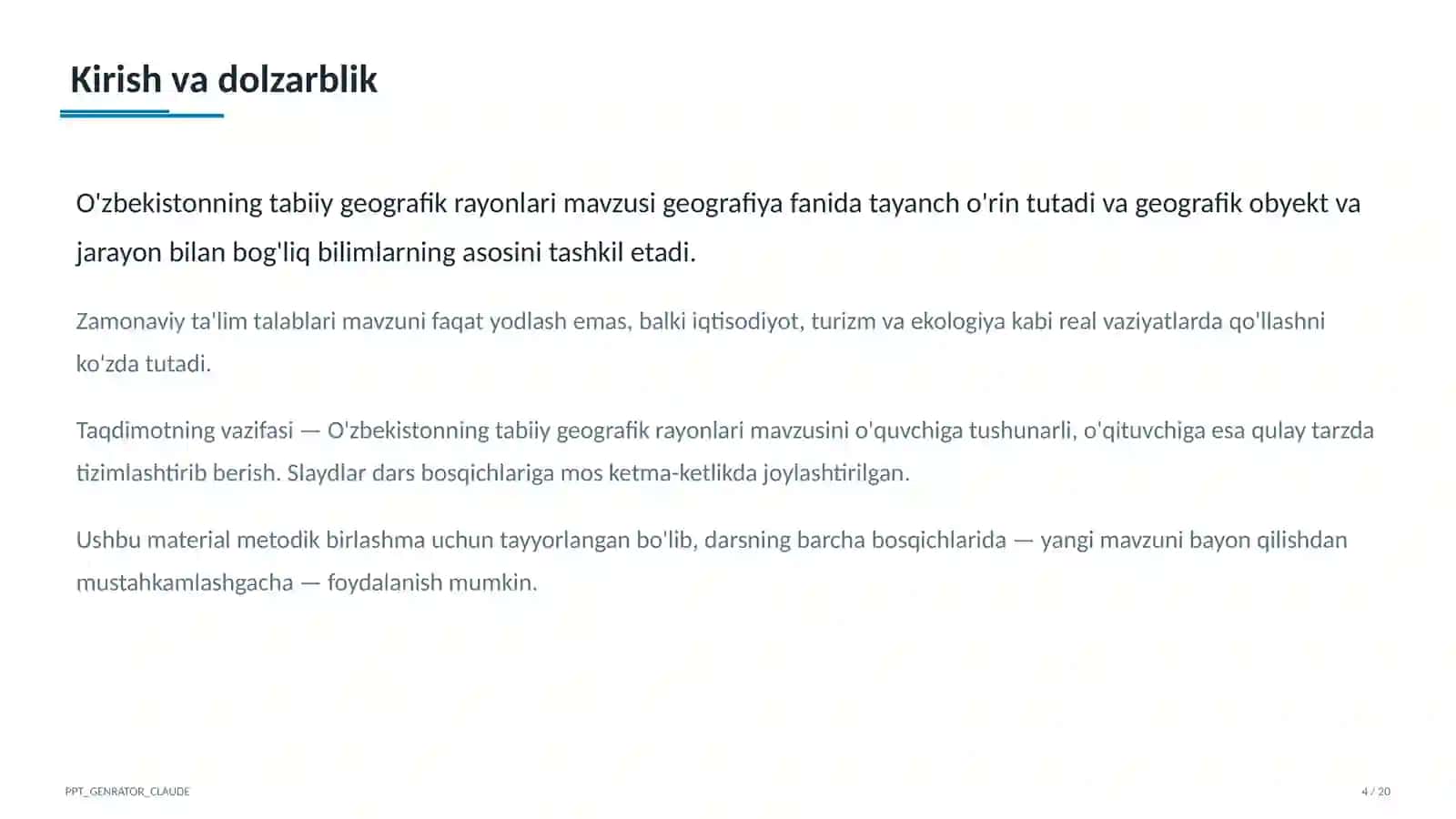 O'zbekistonning tabiiy geografik rayonlari (8-sinf) 4