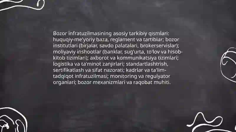 Bozor infra tuzilmasi va uning unsurlari 4