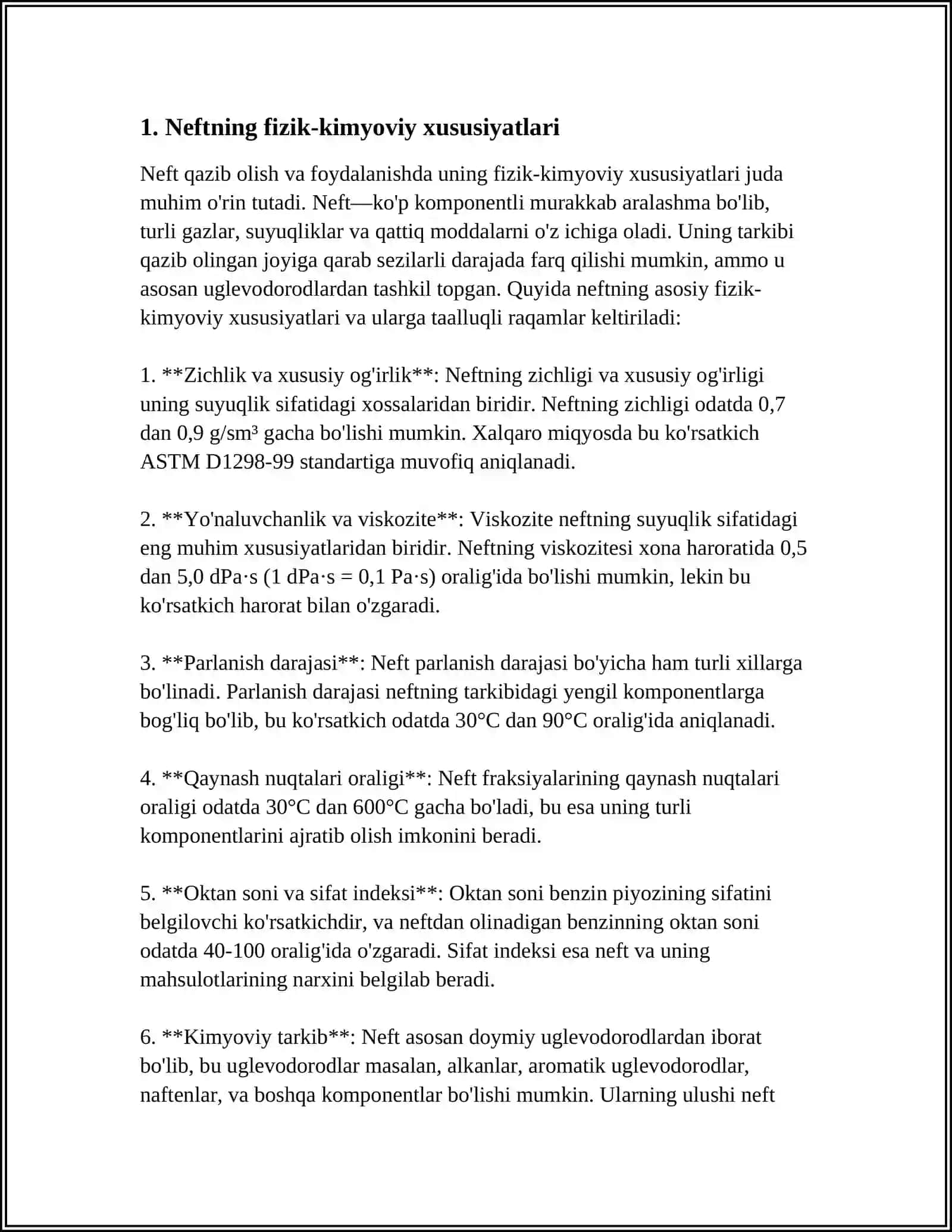 NEFT VA UNING FRAKSIYALARINI ÒRGANISH.LABARATORIYA 4