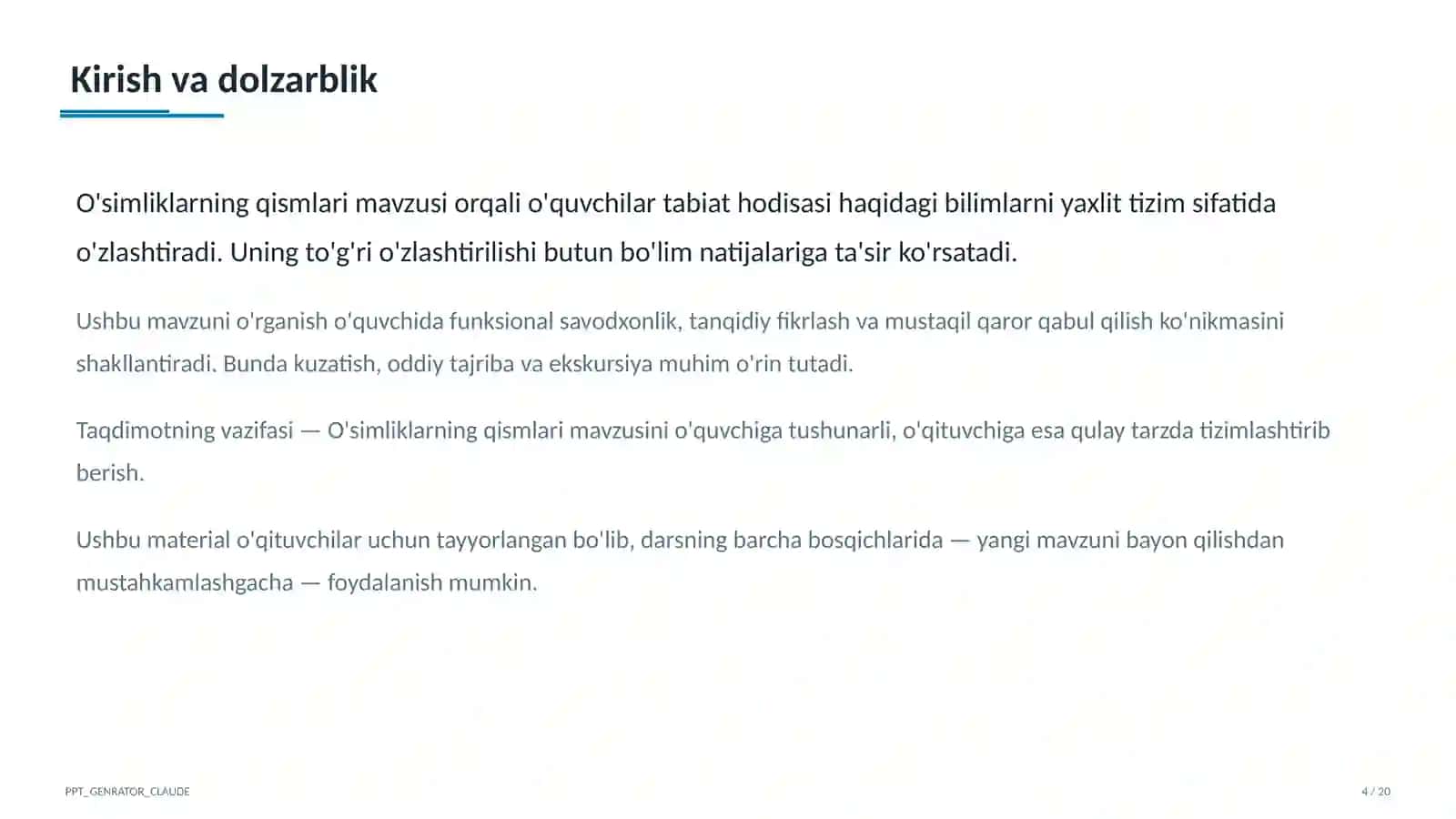 O'simliklarning qismlari (2-sinf) 4