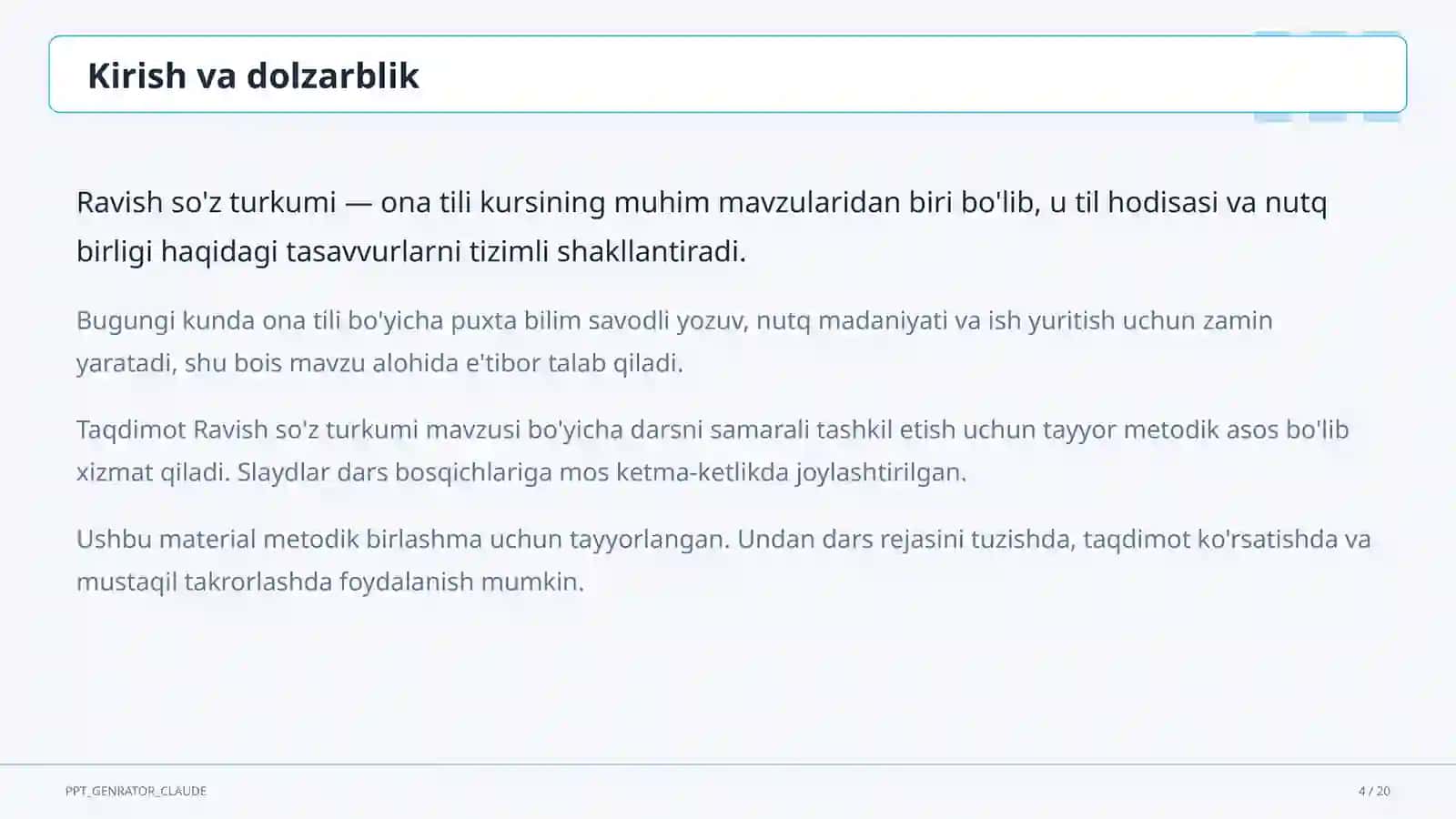 Ravish so'z turkumi (7-sinf) 4