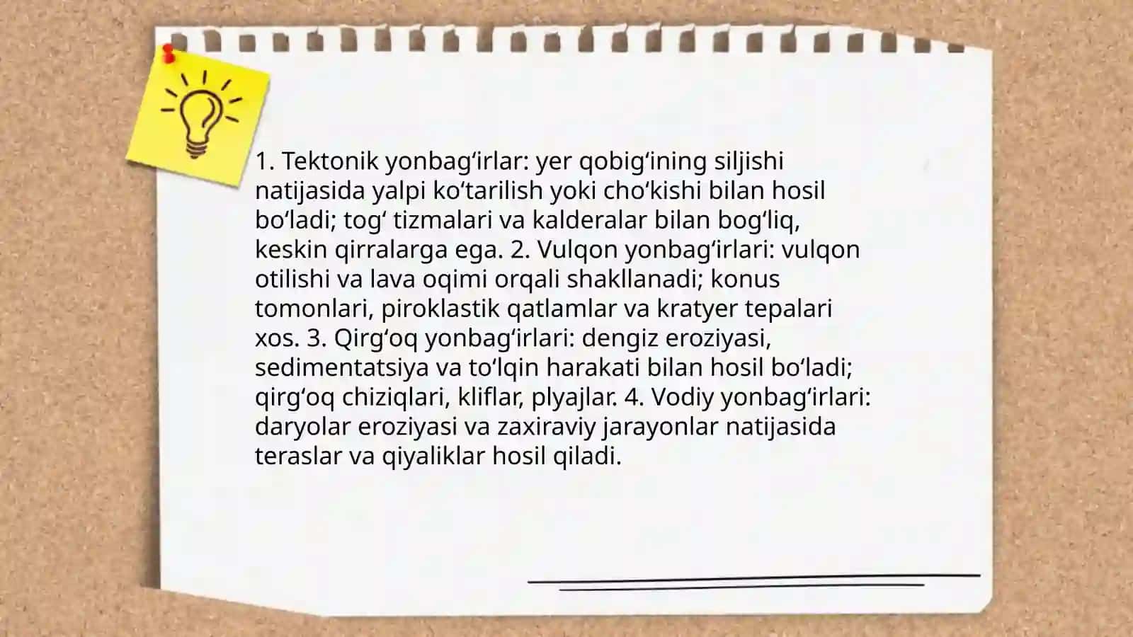Yonbag'irlar va relyef 4