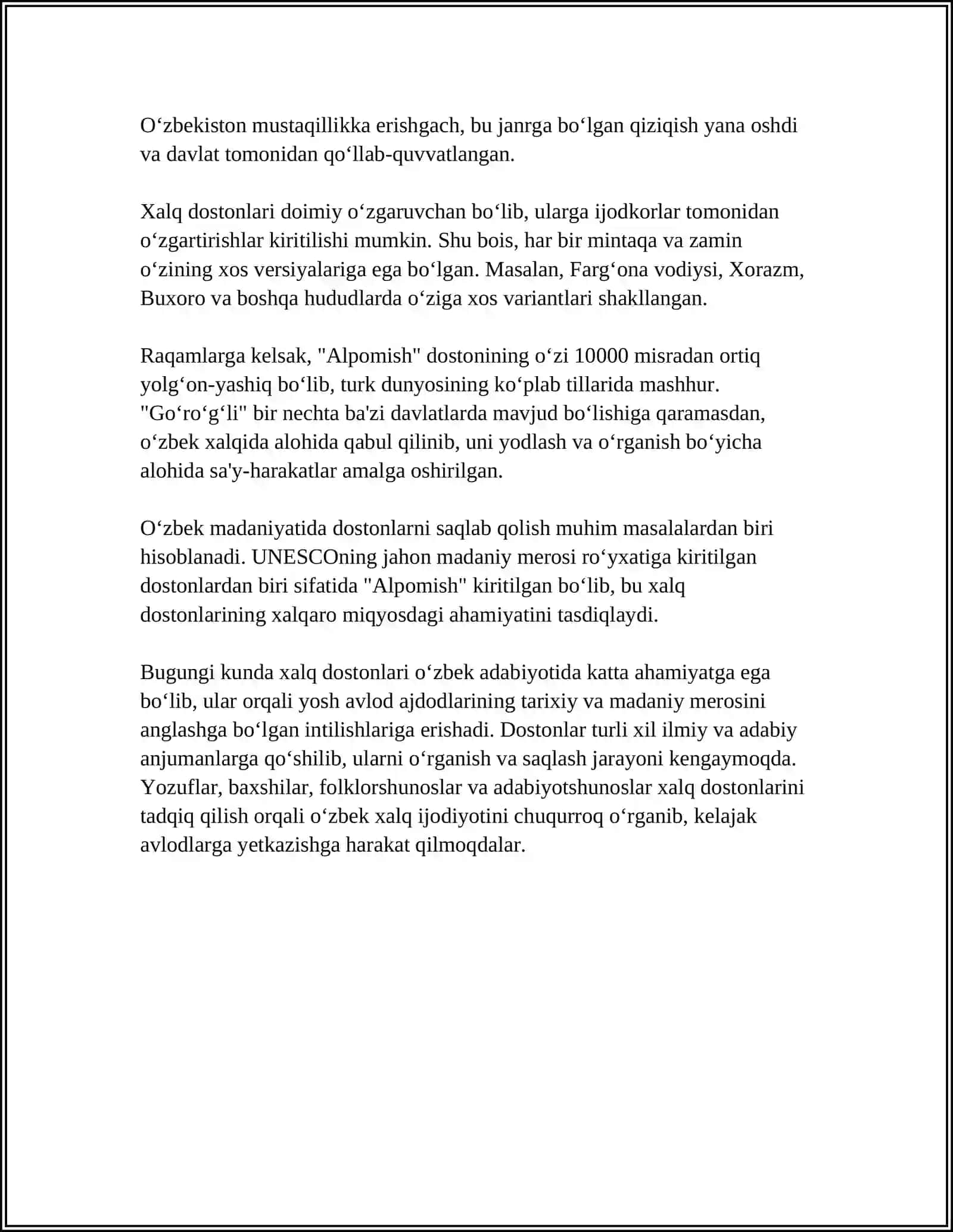 XALQ DOSTONARINING VARIANTLARI 4