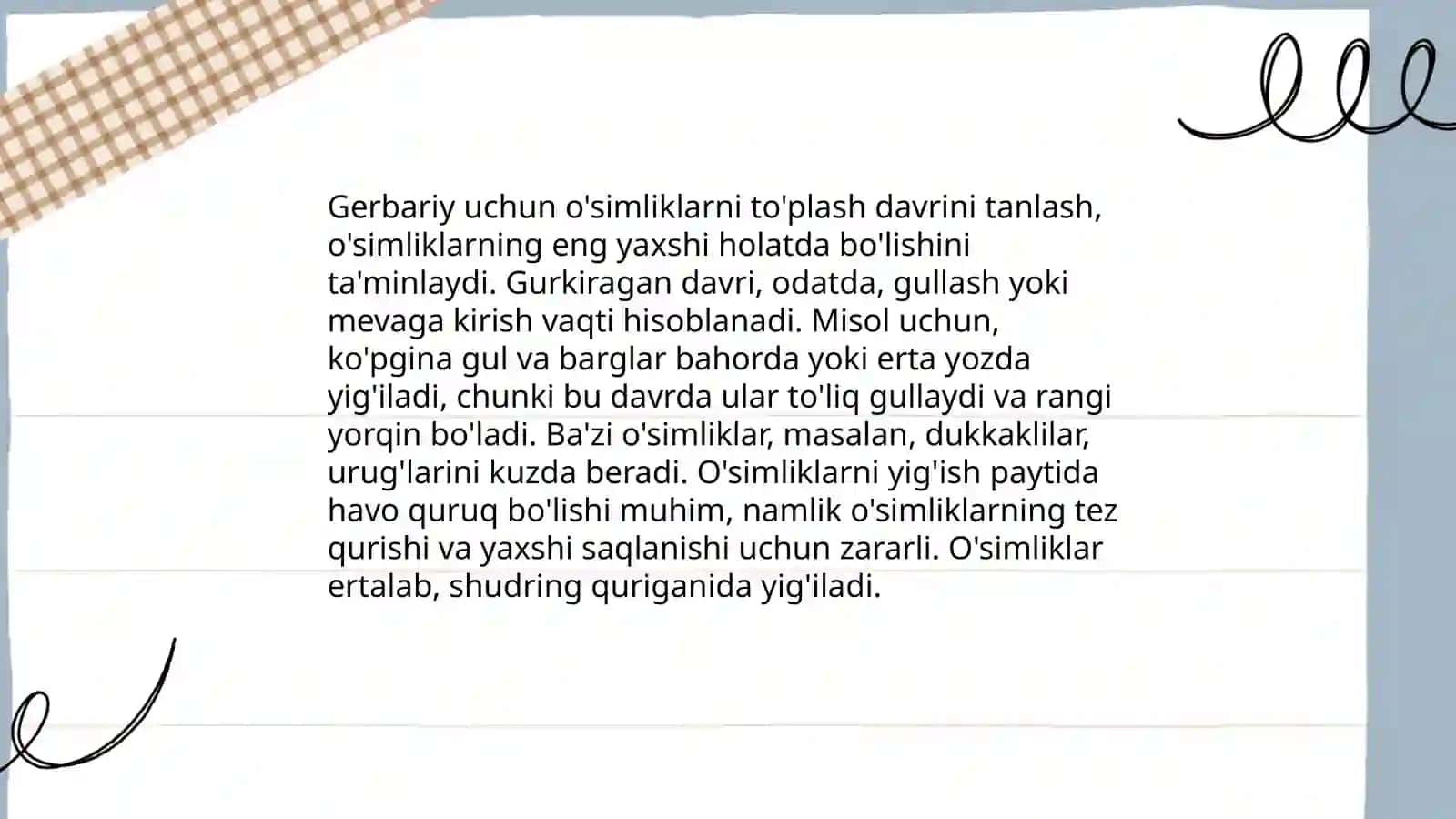 Gerbariy tayyorlash va uni tayyorlash usullari haqida maʼlumot 4