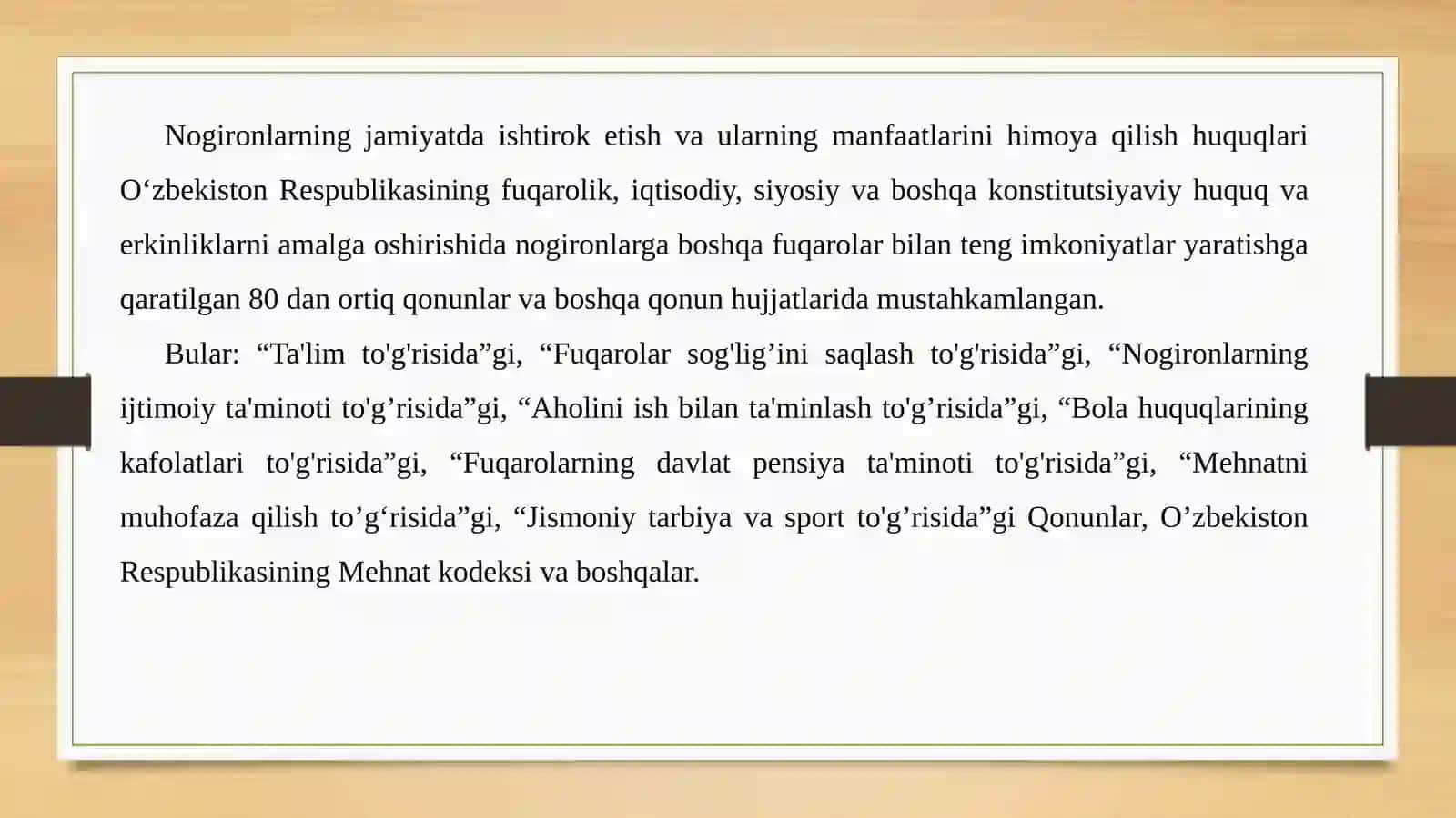 NogironligiboʻlganshaxslarninghuquqlariNIHIMOYA QILISH 4