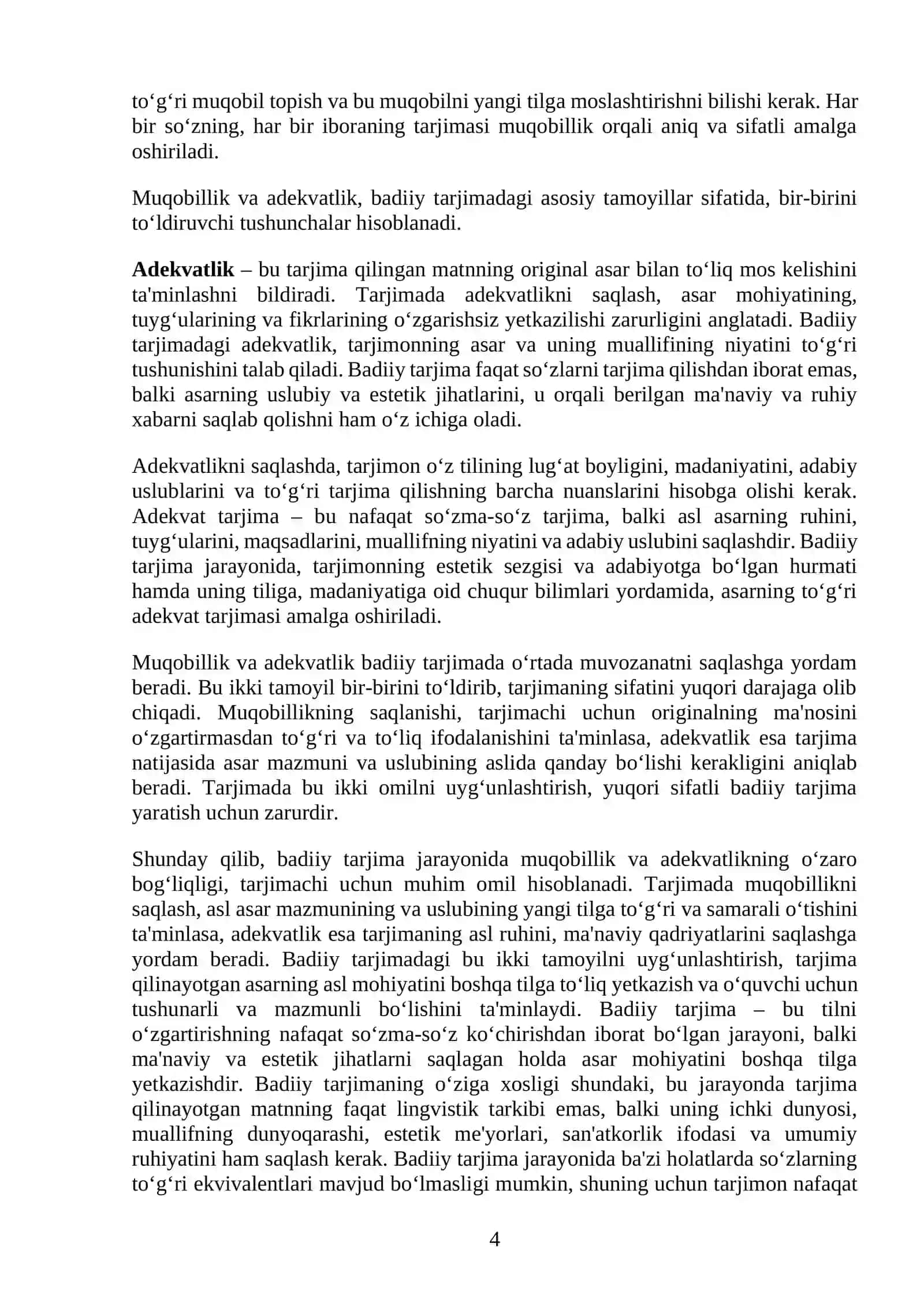 Badiiy tarjimada muqobillik va adekvatlik 4