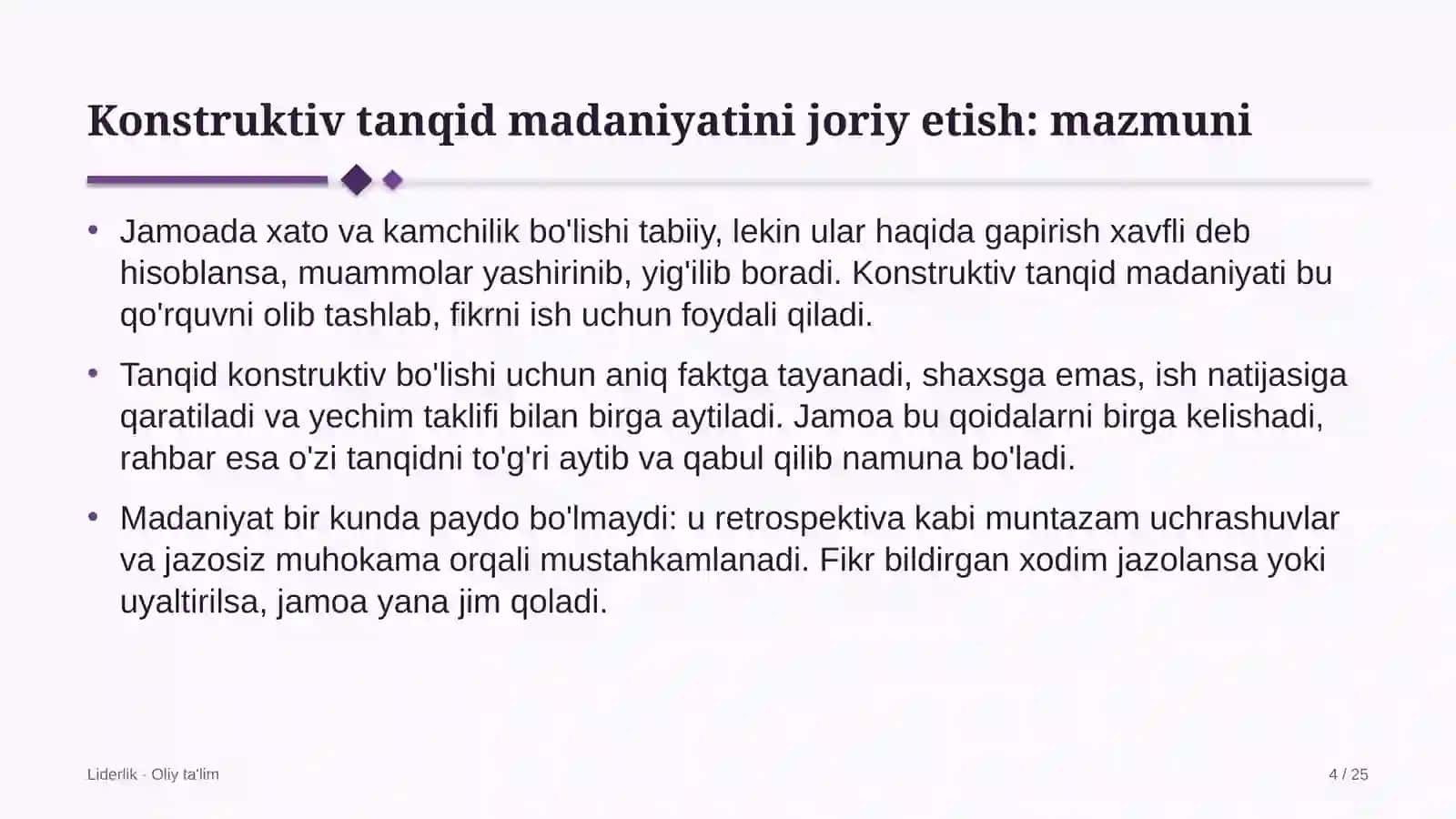 Dam olish maskanlarida konstruktiv tanqid madaniyatini joriy etish 4