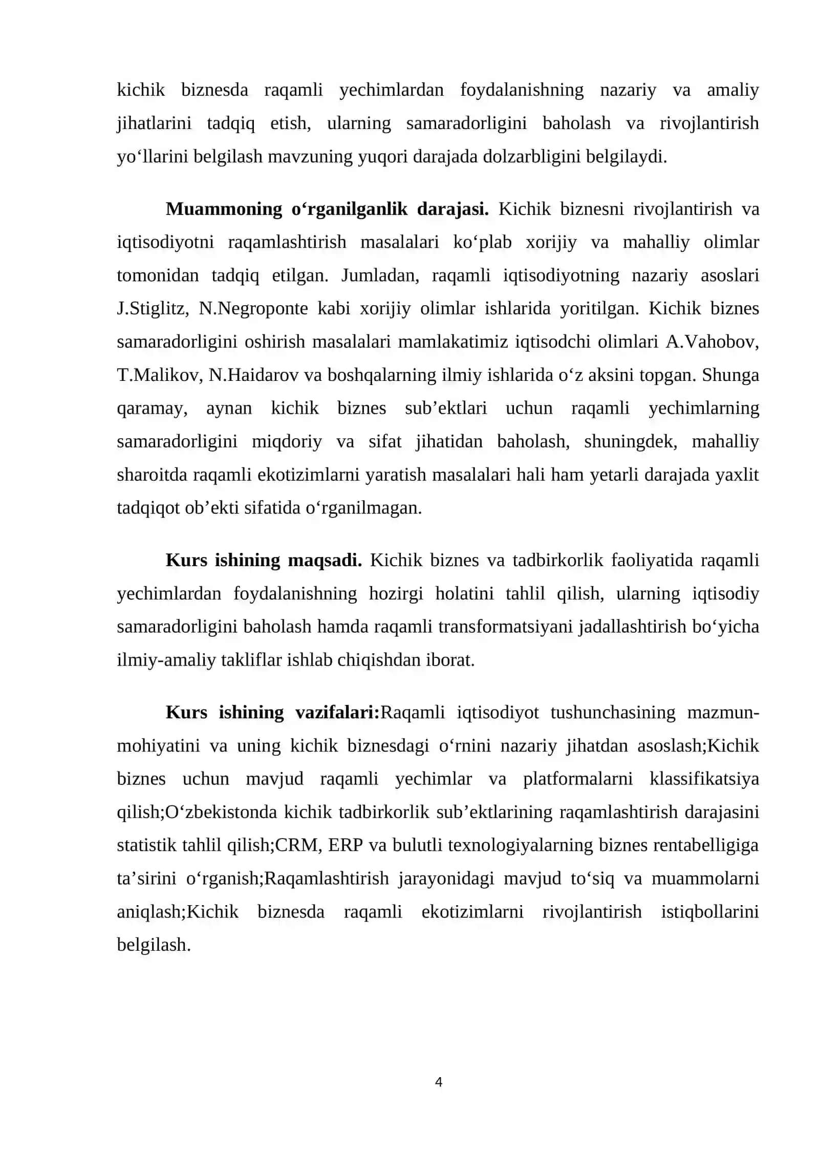 O‘ZBEKISTONDA KICHIK BIZNESDA RAQAMLI TEXNOLOGIYALARDAN FOYDALANISHNING JORIY HOLATI TAHLILI 4