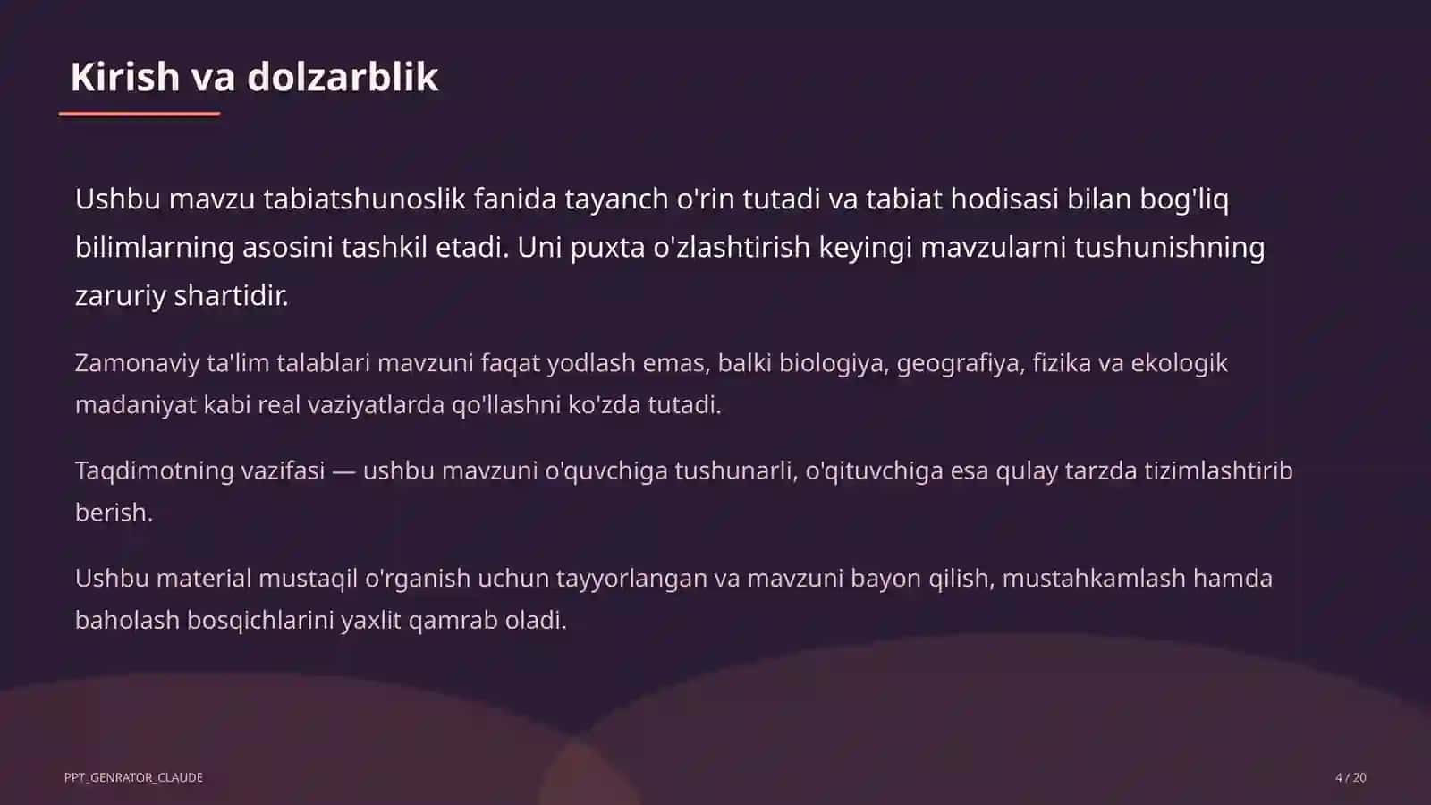 O'zbekistonning tabiiy zonalari: cho'l, tog', vodiy (4-sinf) 4