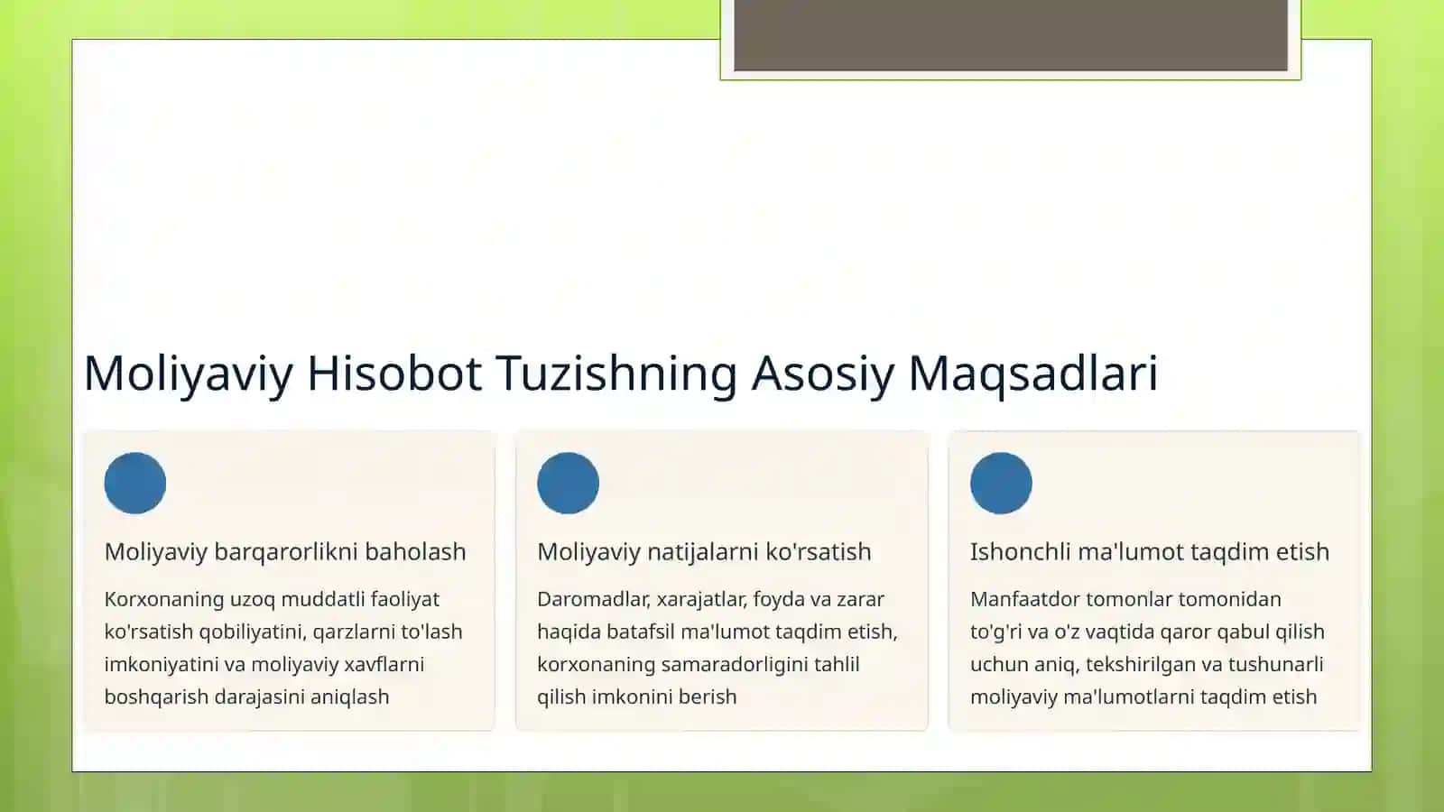 Moliyaviy Holat To'g'risidagi Hisobotni Tuzish Qoidalari 4