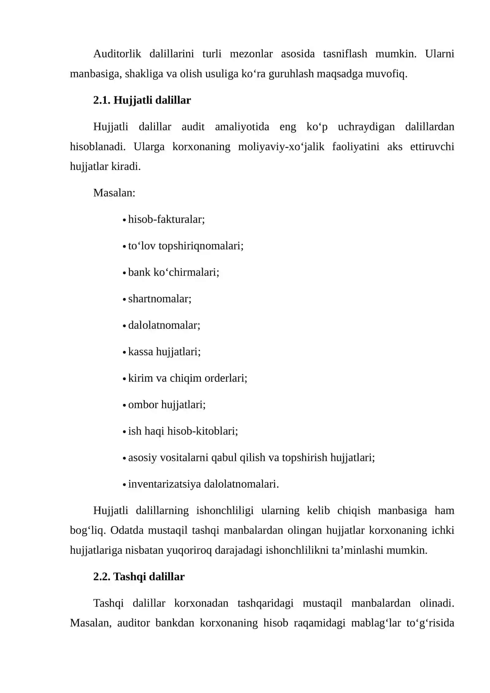 AUDITORLIK DALILLARI VA ULARNING TURLARI 4