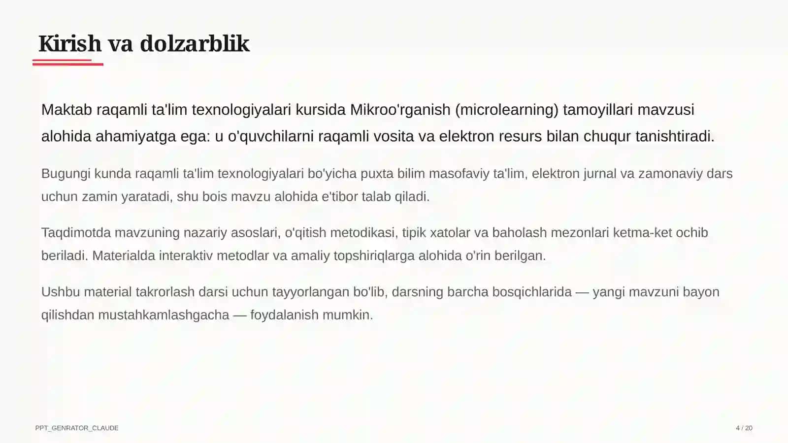 Mikroo'rganish (microlearning) tamoyillari 4