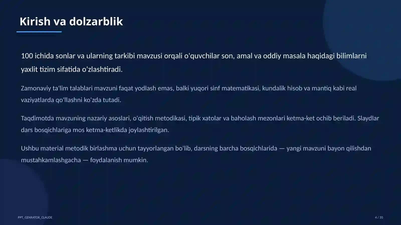 100 ichida sonlar va ularning tarkibi (2-sinf) 4