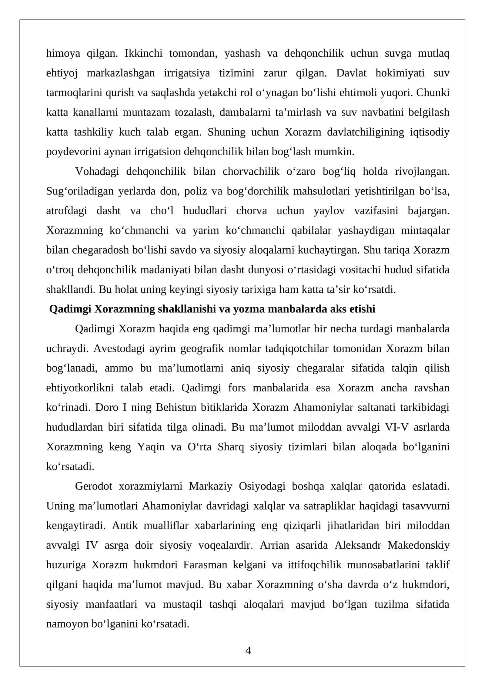 Qadimgi Xorazm Davlati va uning Davlatchilik Tarixidagi O‘rni 4