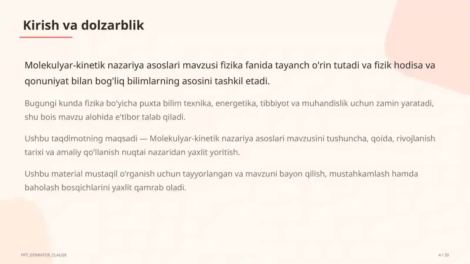 Molekulyar-kinetik nazariya asoslari (10-sinf) 4