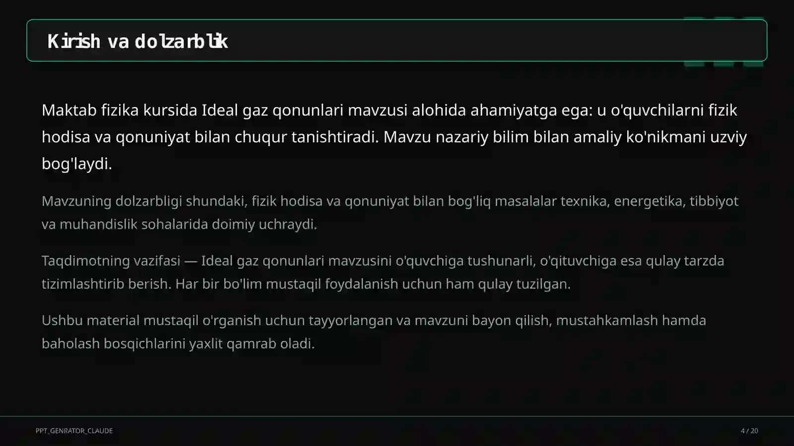 Ideal gaz qonunlari (10-sinf) 4