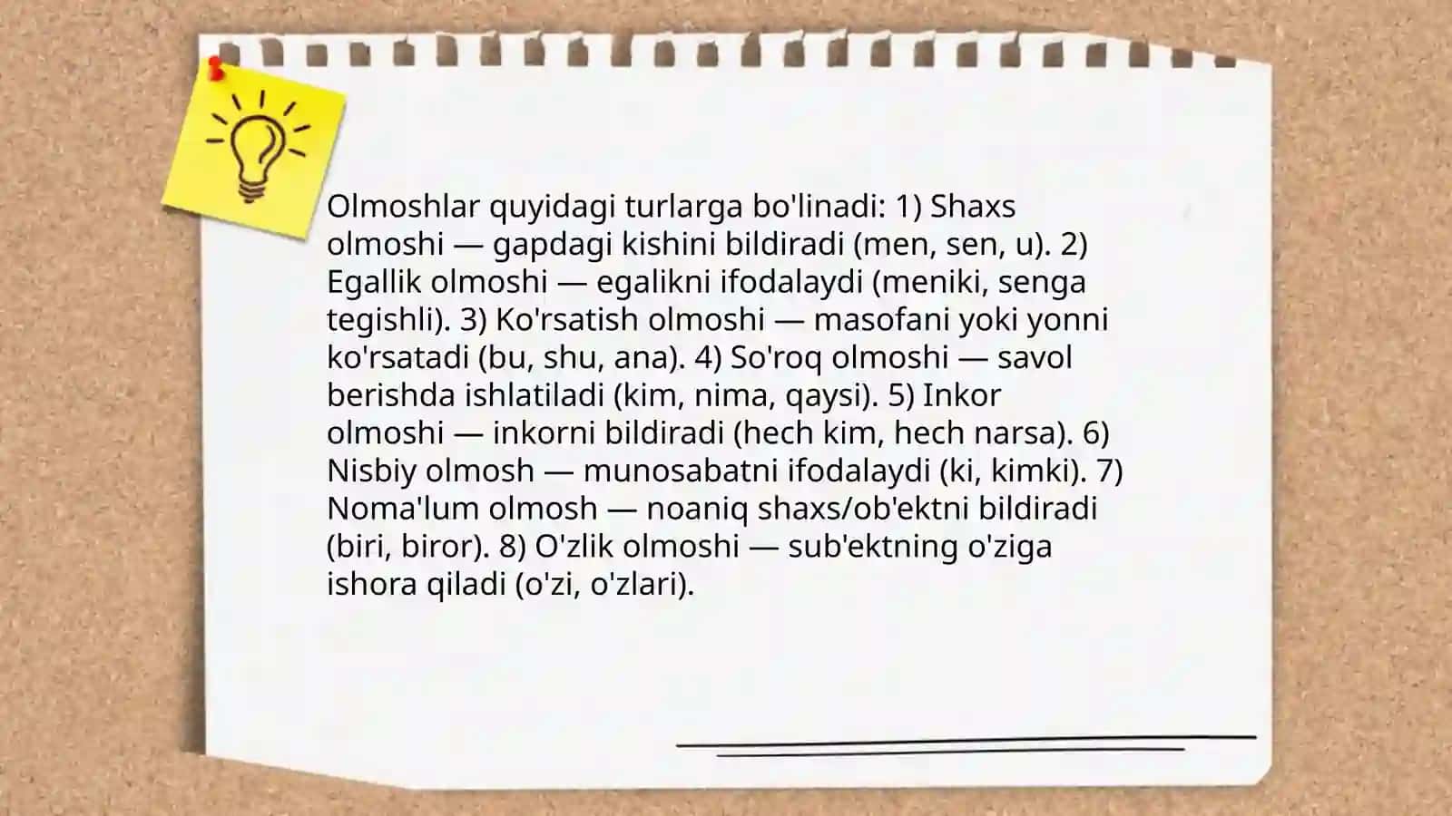 Olmosh va uning turlari. Belgilash olmoshi 4