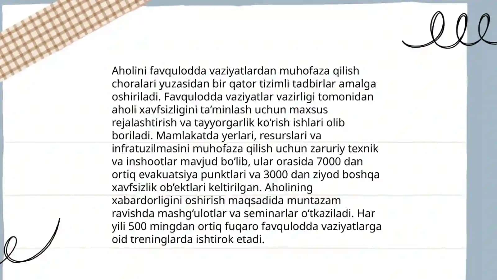 Aholi va hududlarni favqulodda vaziyatlardan muhofaza qilish va fuqaro muhofazasi tadbirlarni rejalashtirish 4