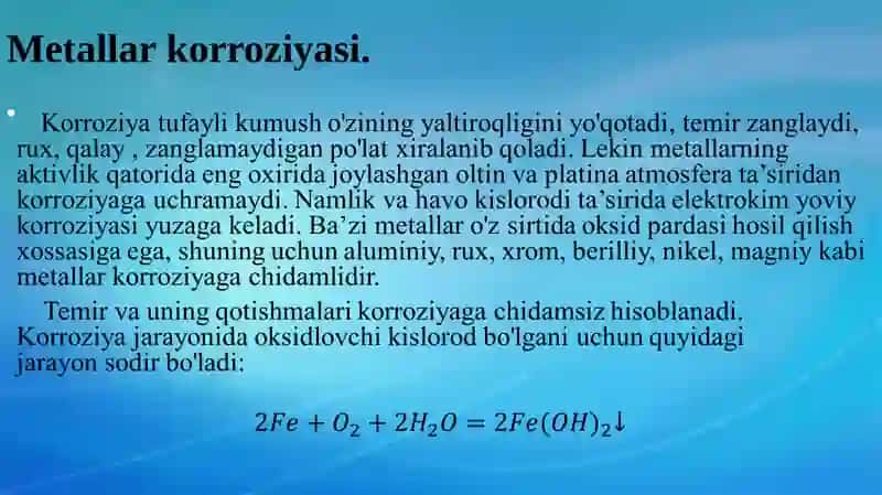 Metallar korroziyasi 4