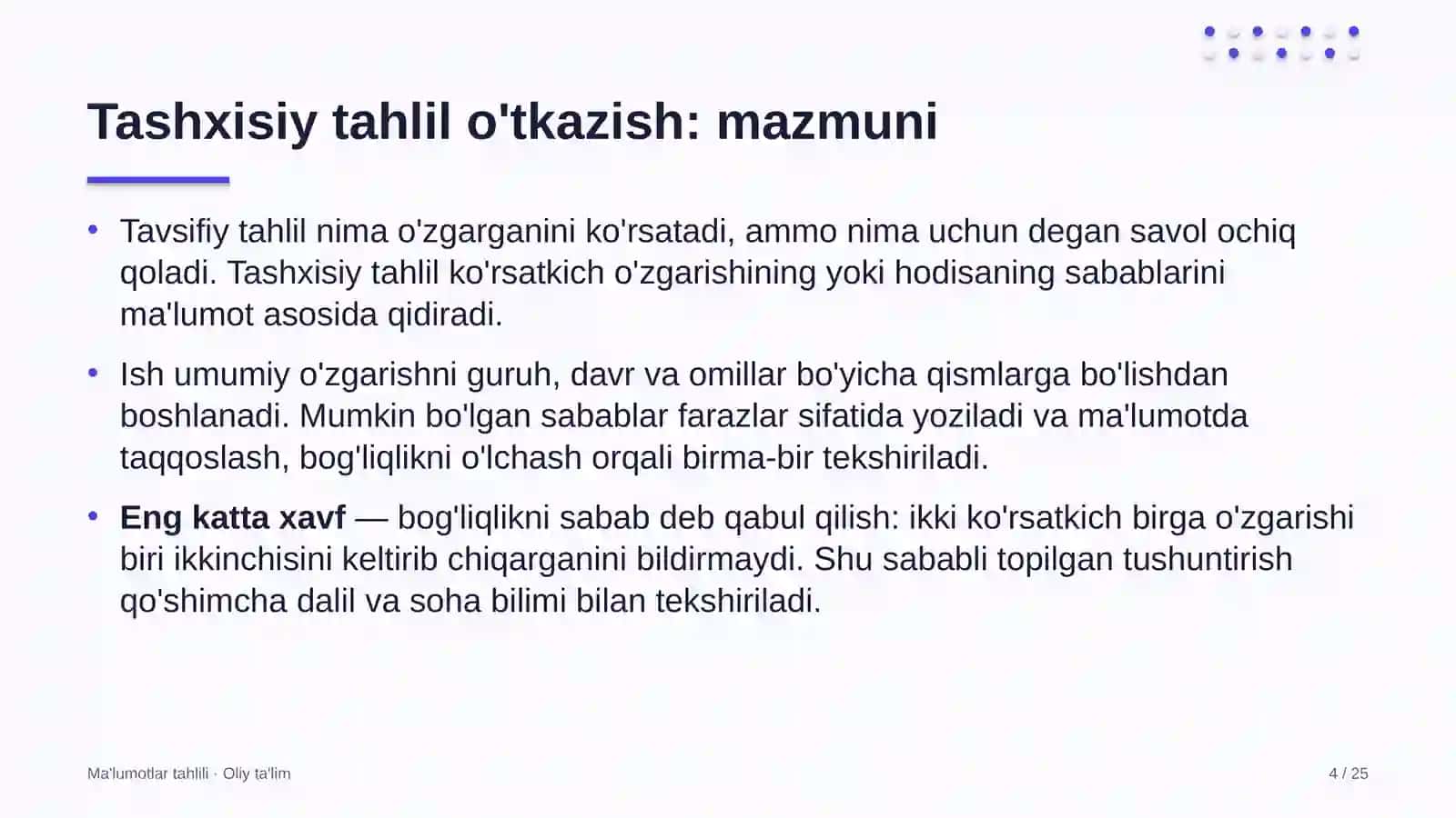 Korporativ moliyada tashxisiy tahlil o'tkazish 4