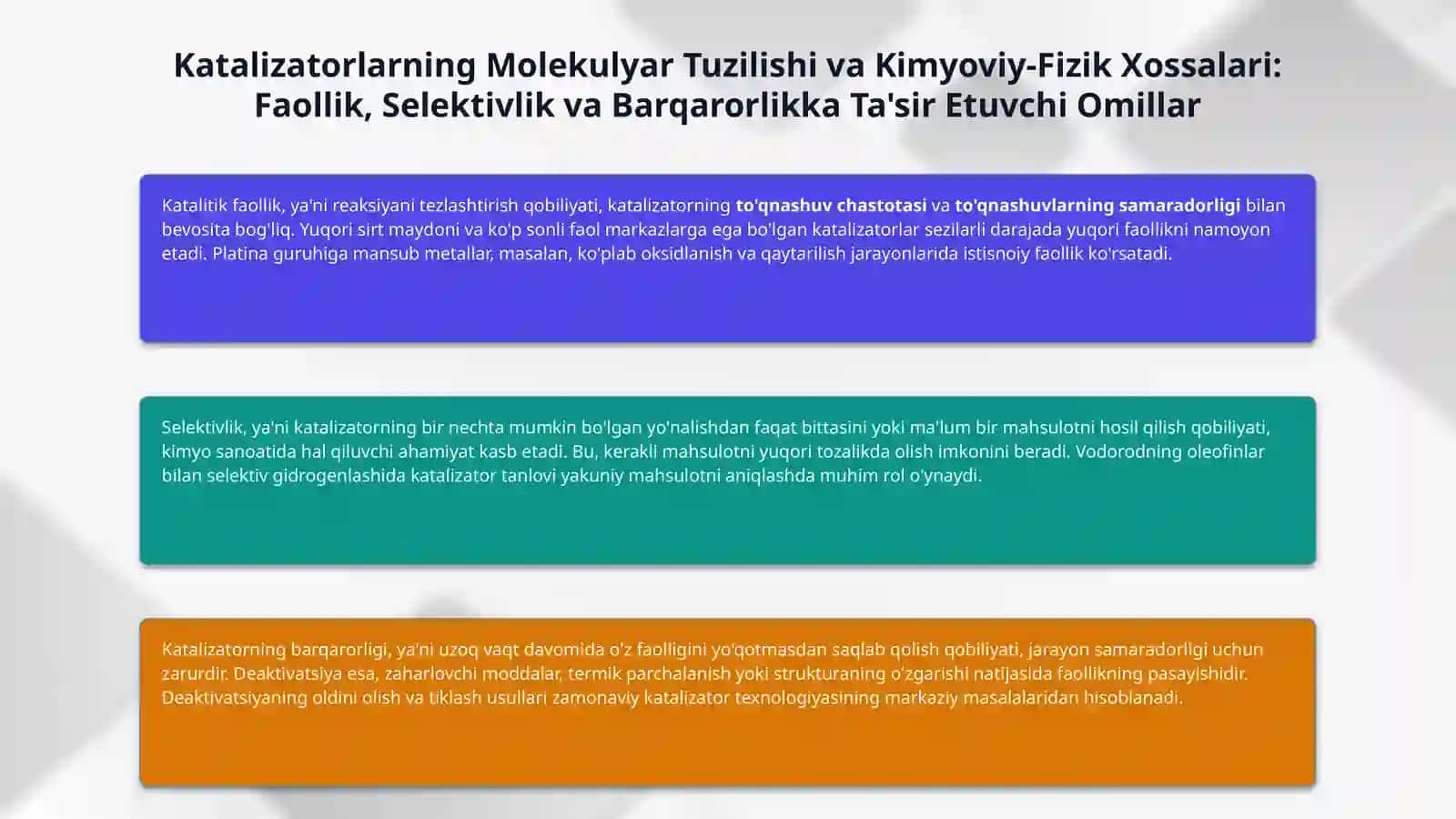 Katalizatorlar va ularning xossalari 4