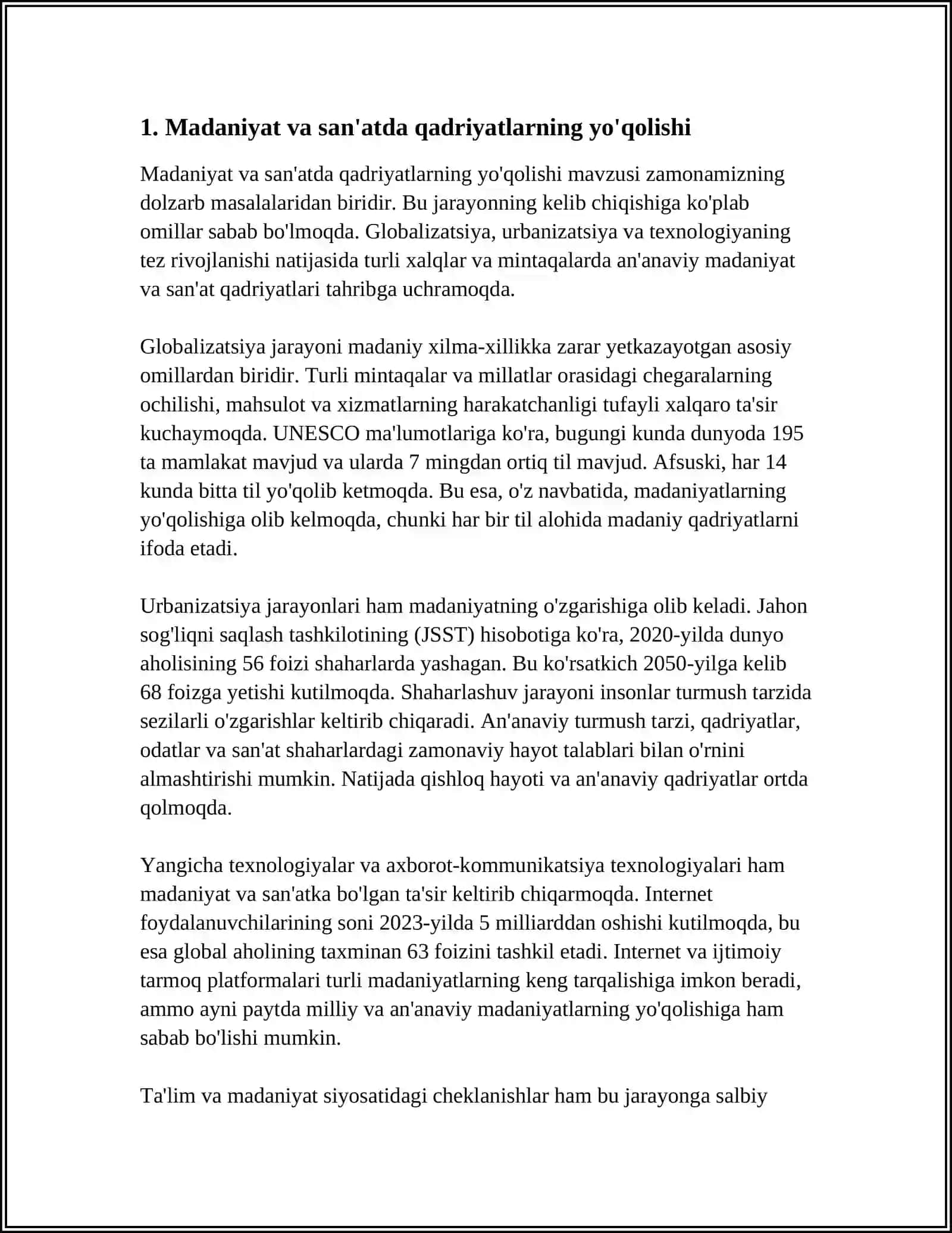 MADANIYAT VA SANAT SOHASINING BUGUNGI KUNDA DOLZARB MUAMMOSI 4