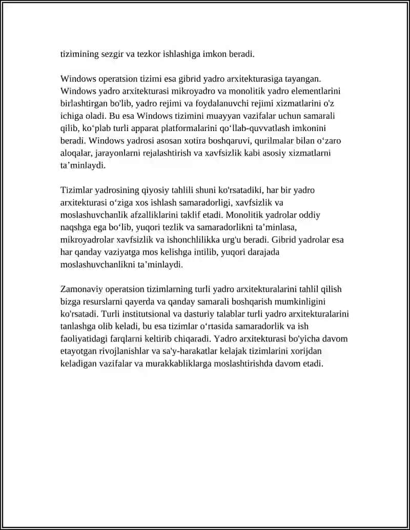 ZAMONAVIY OPERATSION TIZIMLARNING QIYOSIY TAHLILI 4