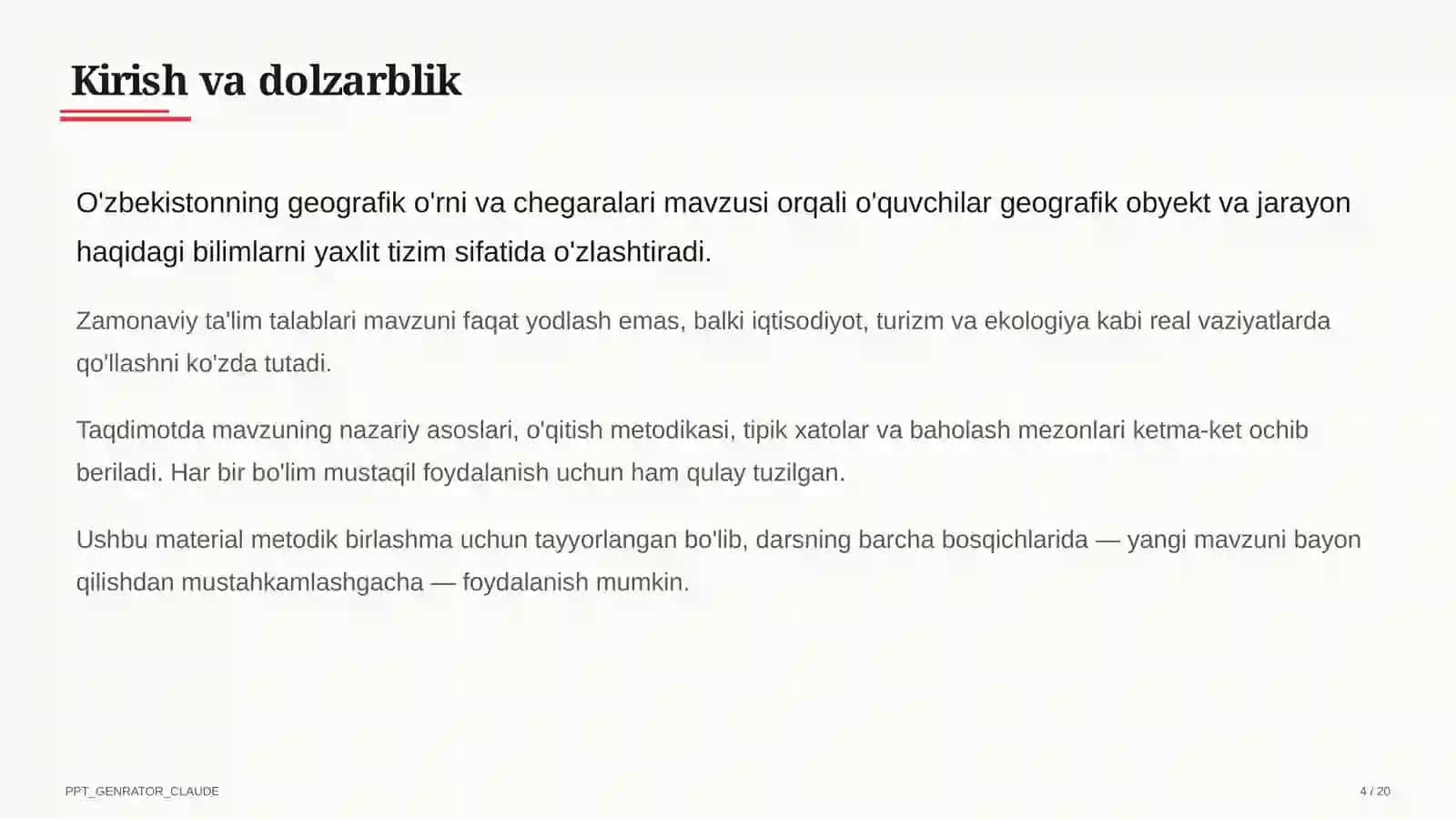O'zbekistonning geografik o'rni va chegaralari (8-sinf) 4