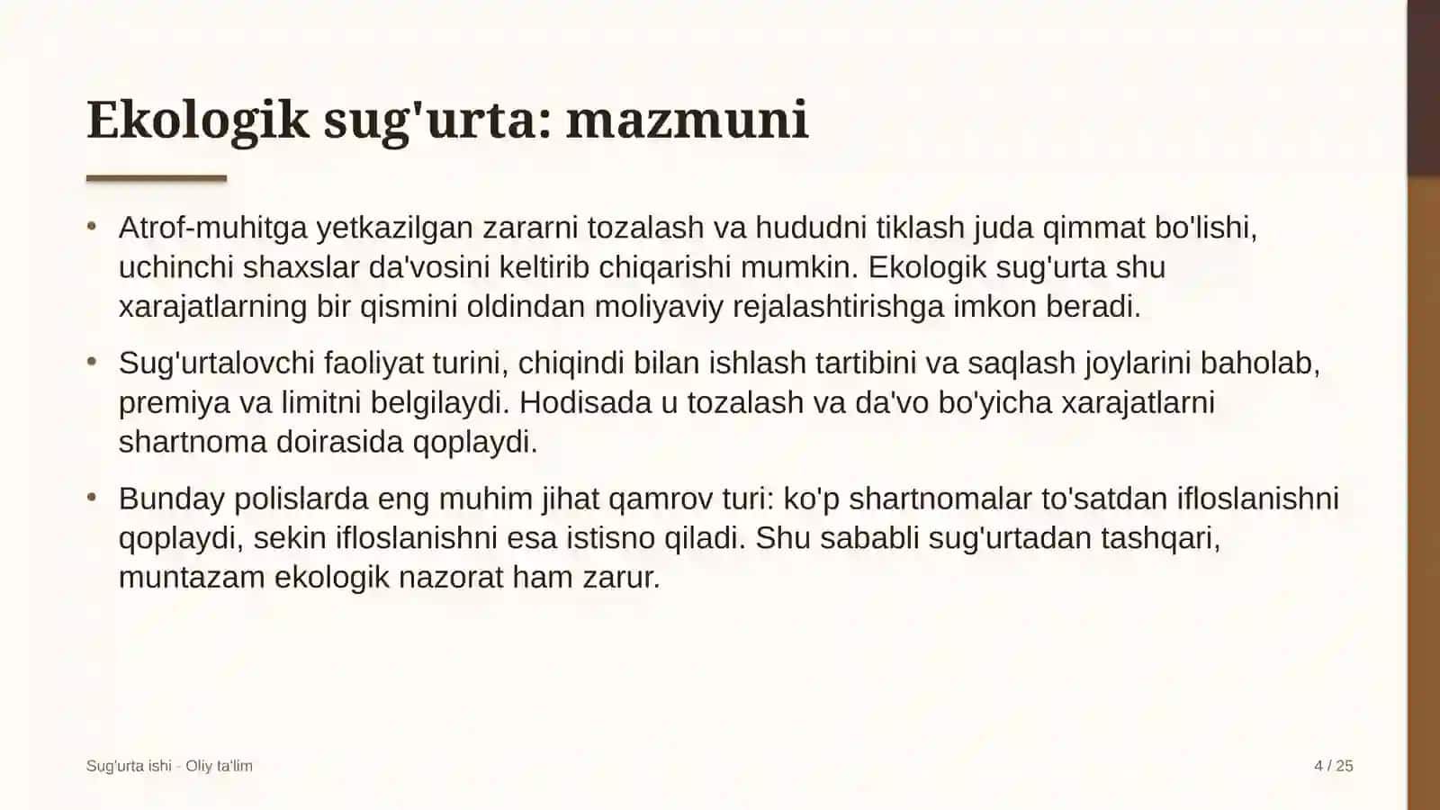 texnik qo'llab quvvatlash xizmatlarida ekologik sug'urta 7461 4