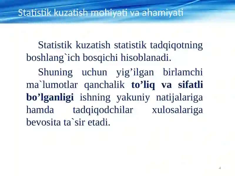 Statistik kuzatish 4