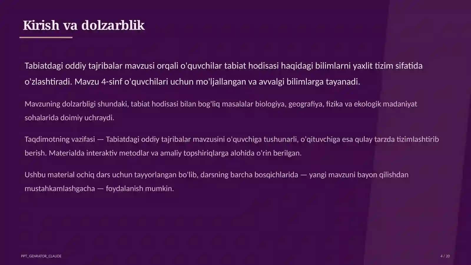 Tabiatdagi oddiy tajribalar (4-sinf) 4