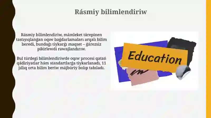Bilimlendiriw formaları 4