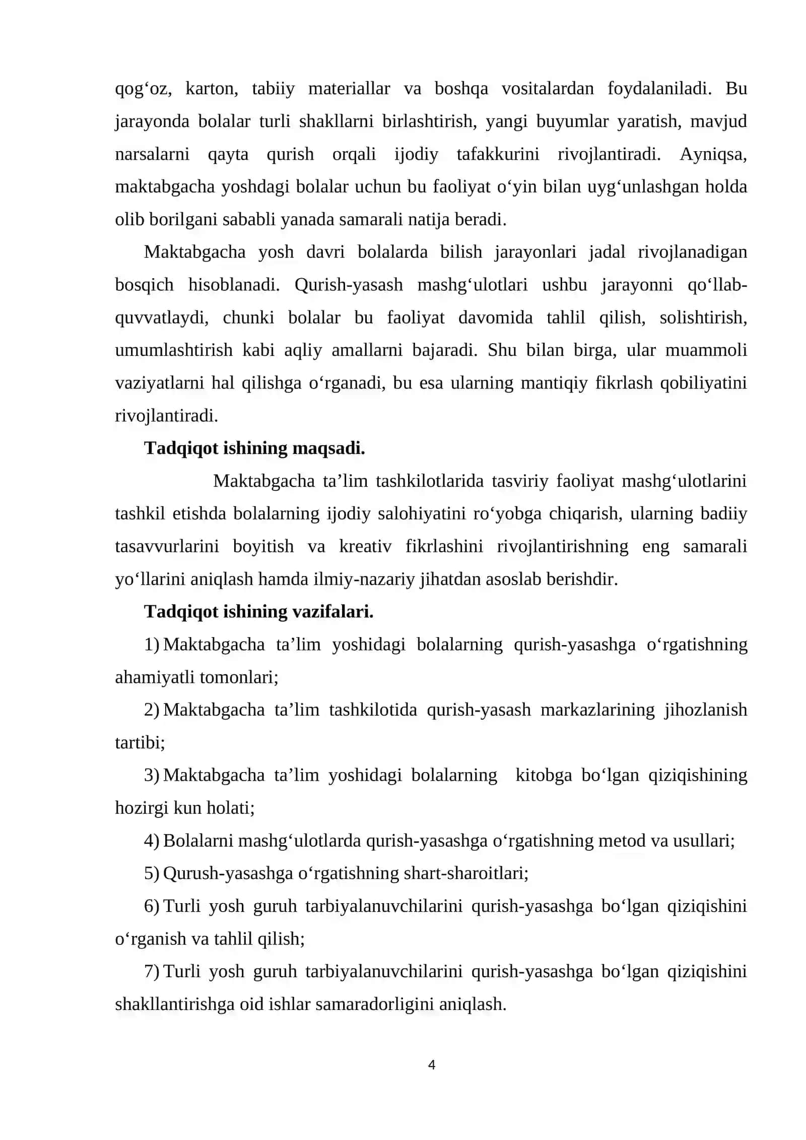 TASVIRIY FAOLIYATGA O‘RGATISH METODIKASI 4