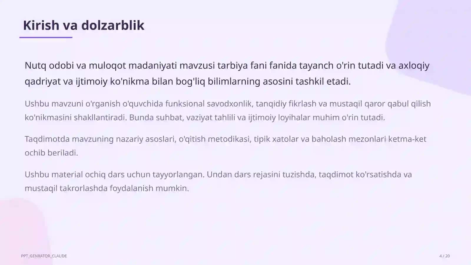 Nutq odobi va muloqot madaniyati (8-sinf) 4