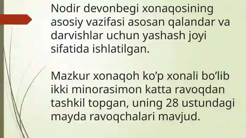 Nodir Devonbegi Xonaqohi 4