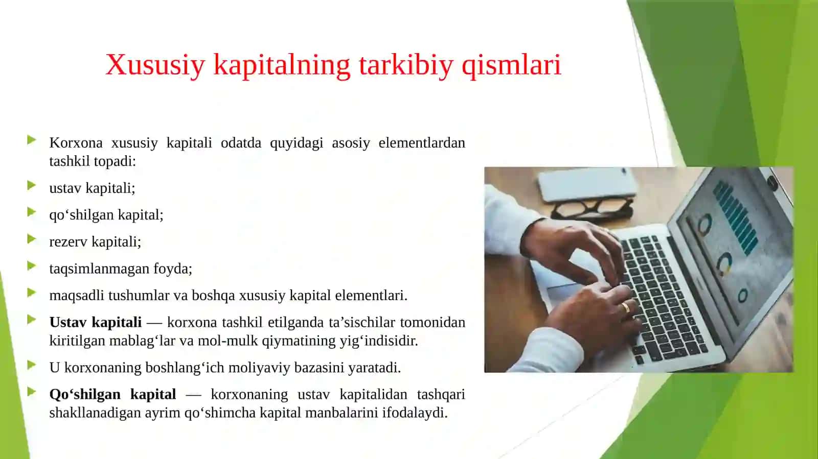 Xususiy kapital tarkibini shakllantirish va uning tahliliy mezonlari 4