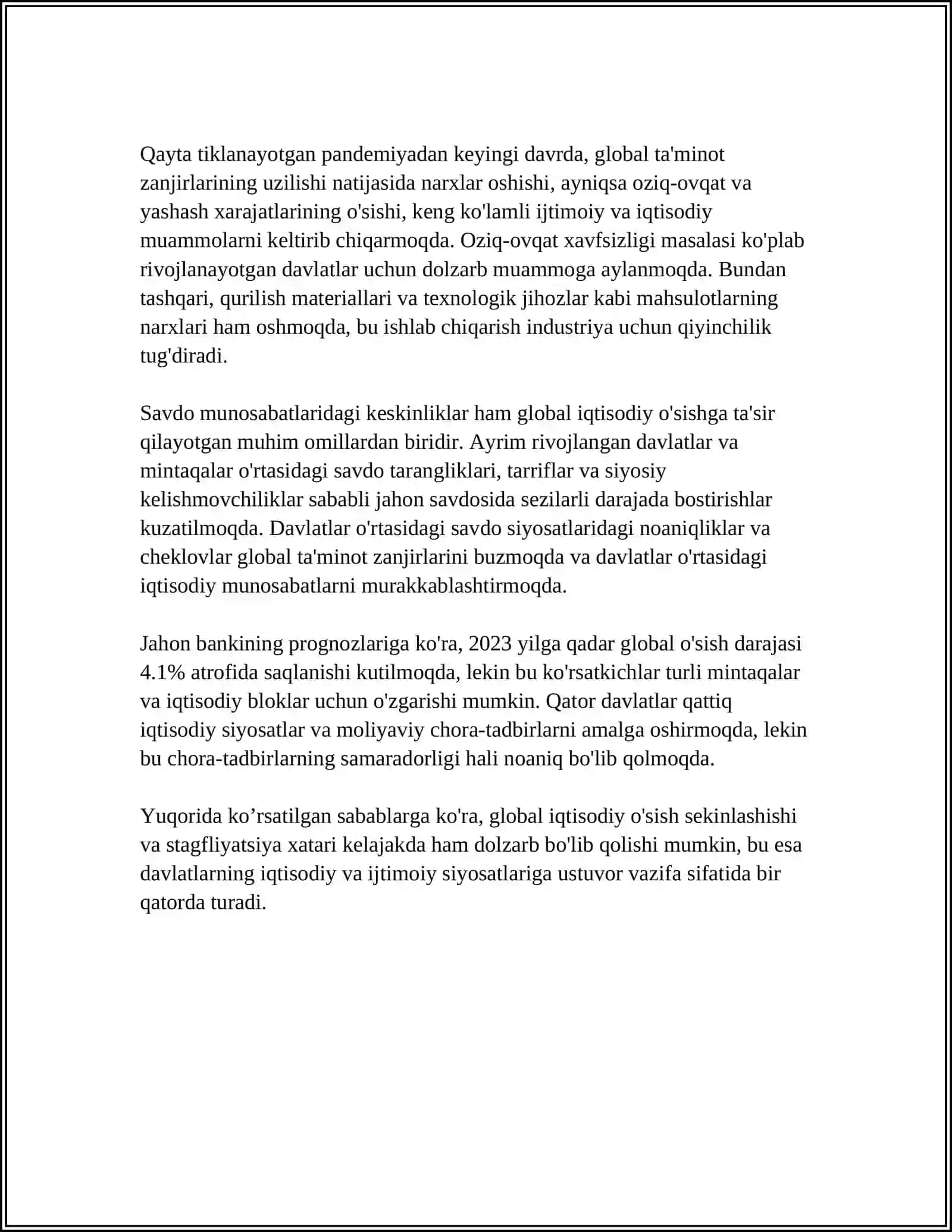 GLOBAL IQTISODIY MUAMMOLAR MUSTAQIL ISHI 4