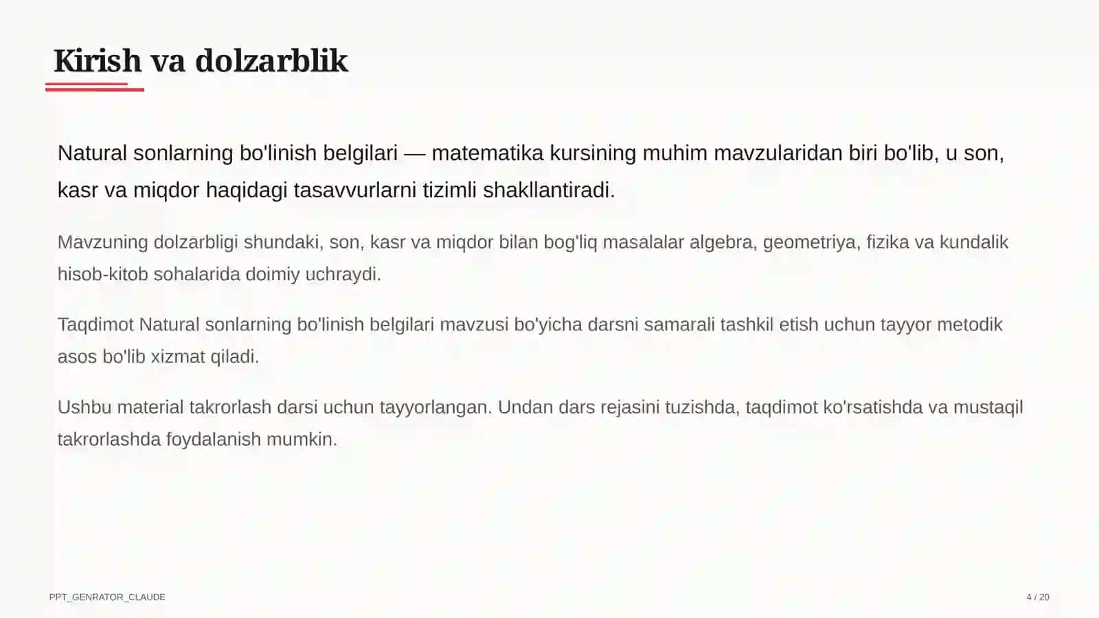 Natural sonlarning bo'linish belgilari (5-sinf) 4